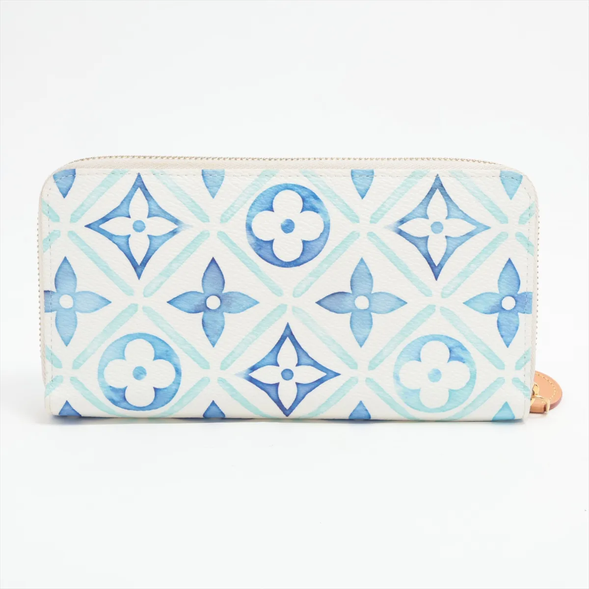 Monogram Tile Zippy Wallet M83624 Lagoon Blue Round Zip Wallet (RFID detected) — view 2