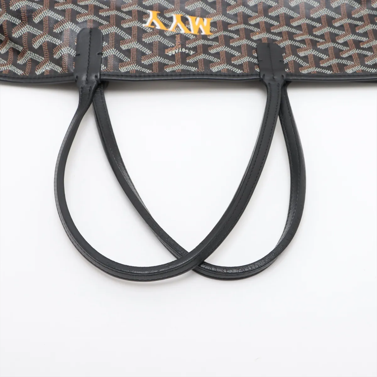 Saint-Louis PM PVC x leather tote bag black with initials — view 5
