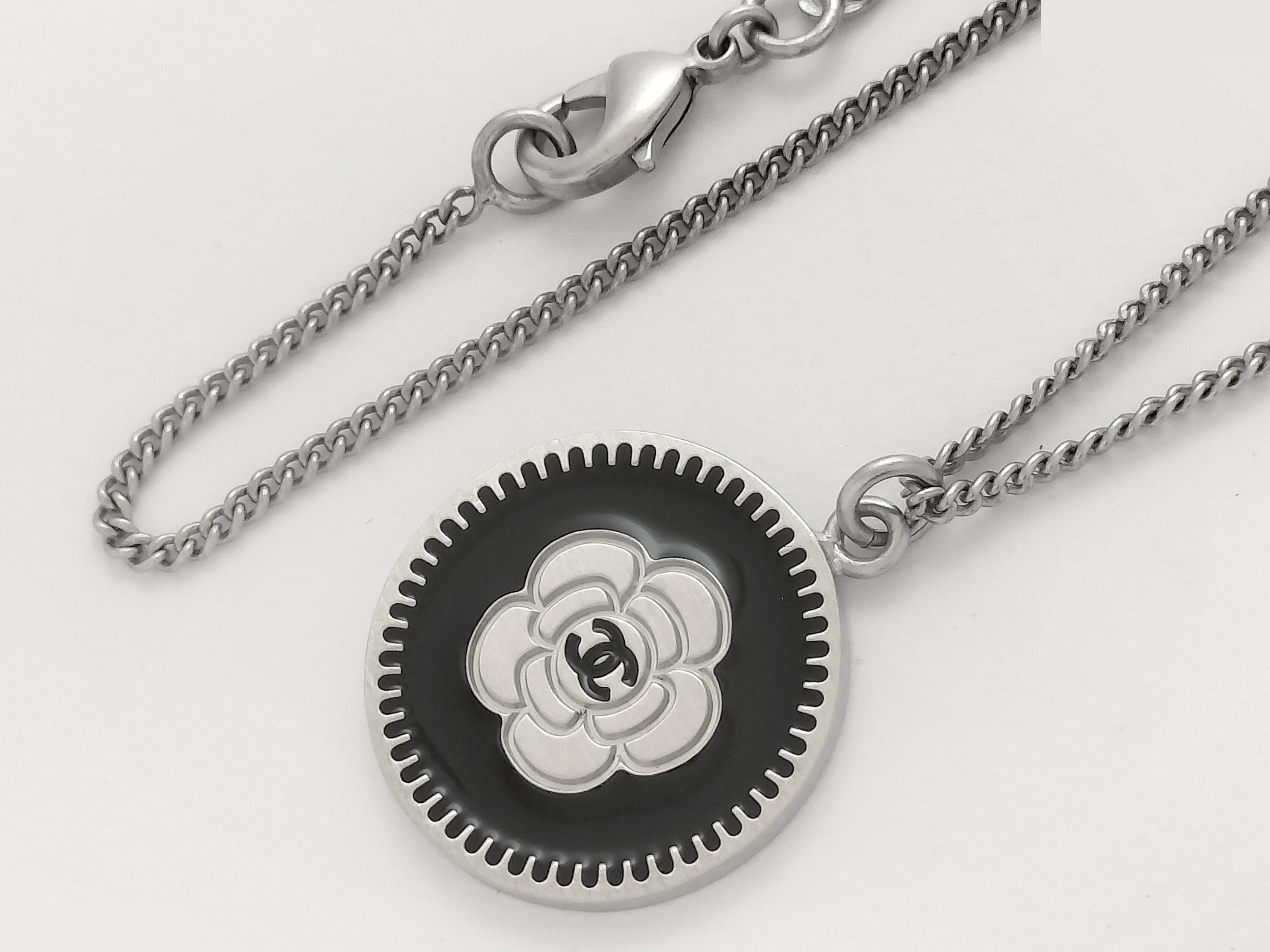 Coco Camellia Silver Necklace, Chain approx. 60cm