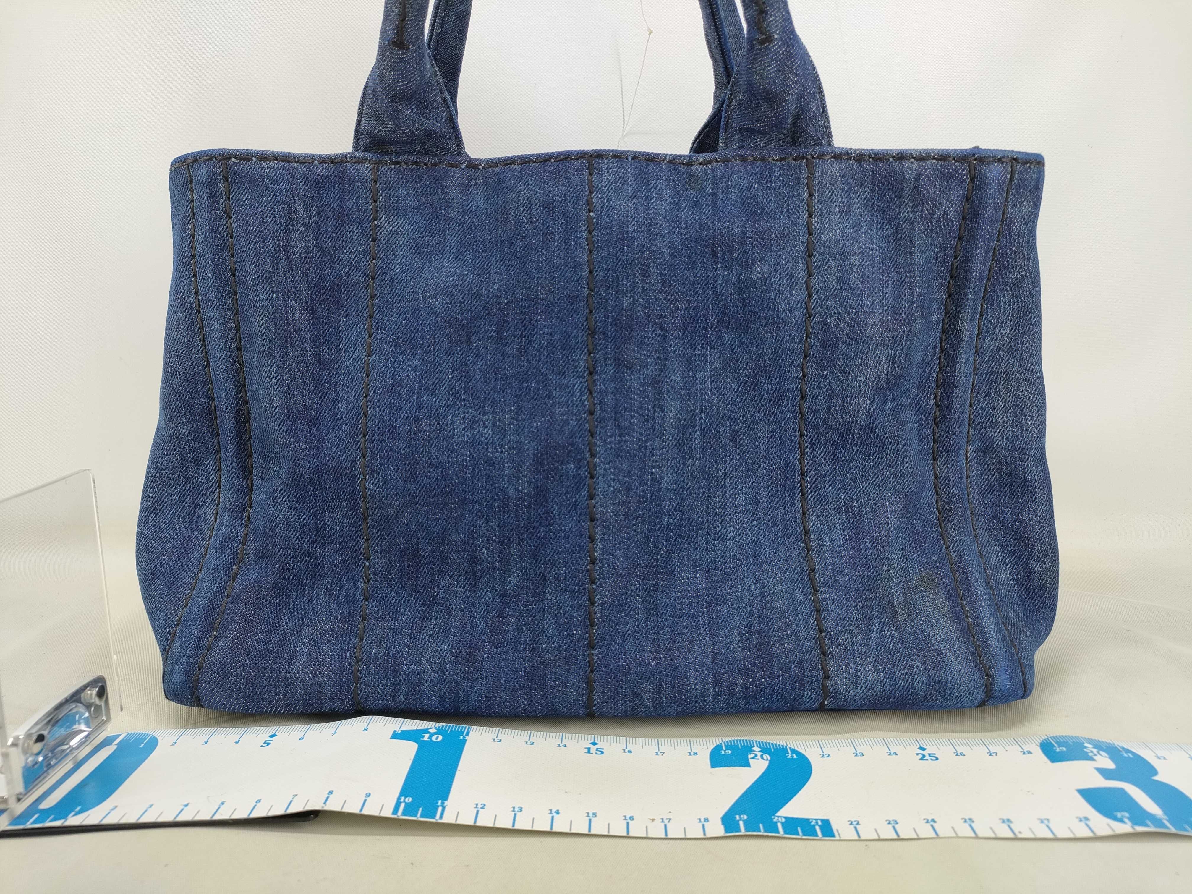 Canapa SS Denim Handbag, Blue, W28cm, No Shoulder Strap. — view 2