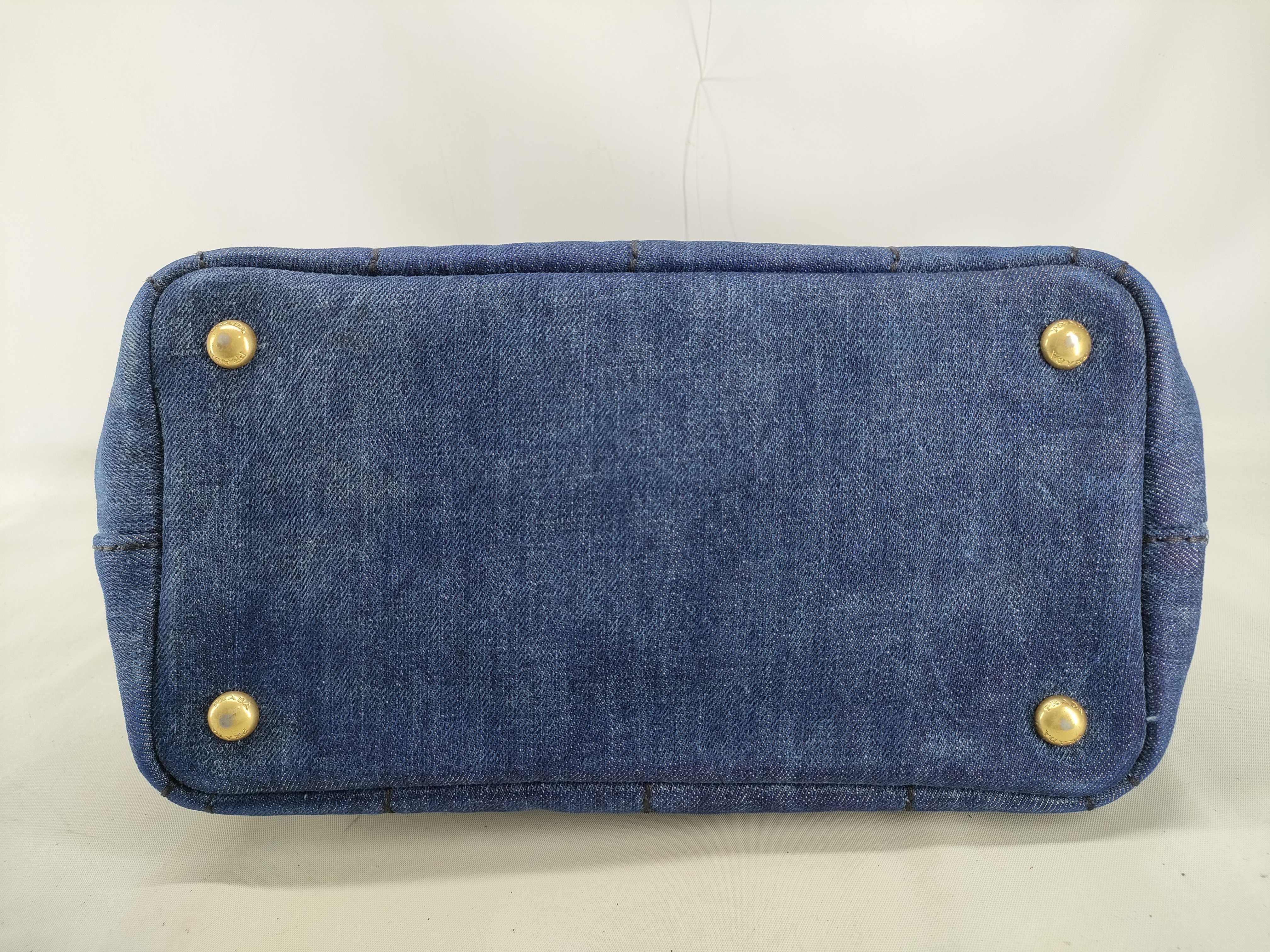 Canapa SS Denim Handbag, Blue, W28cm, No Shoulder Strap. — view 3