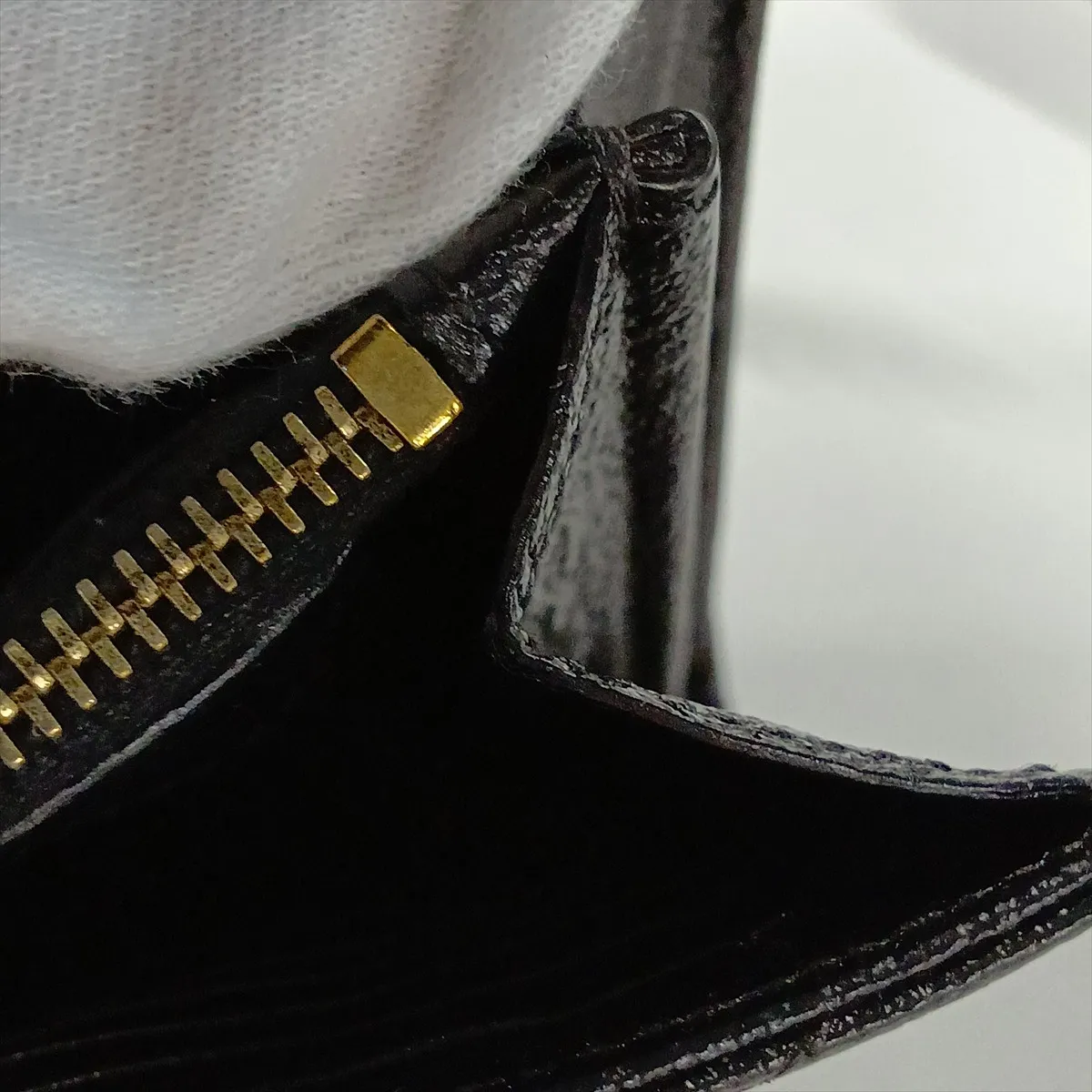 Leather Chain Shoulder Bag, Black, 360452 — view 13