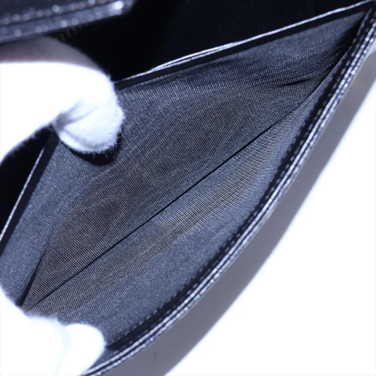 Leather Chain Shoulder Bag, Black, 360452 — view 10