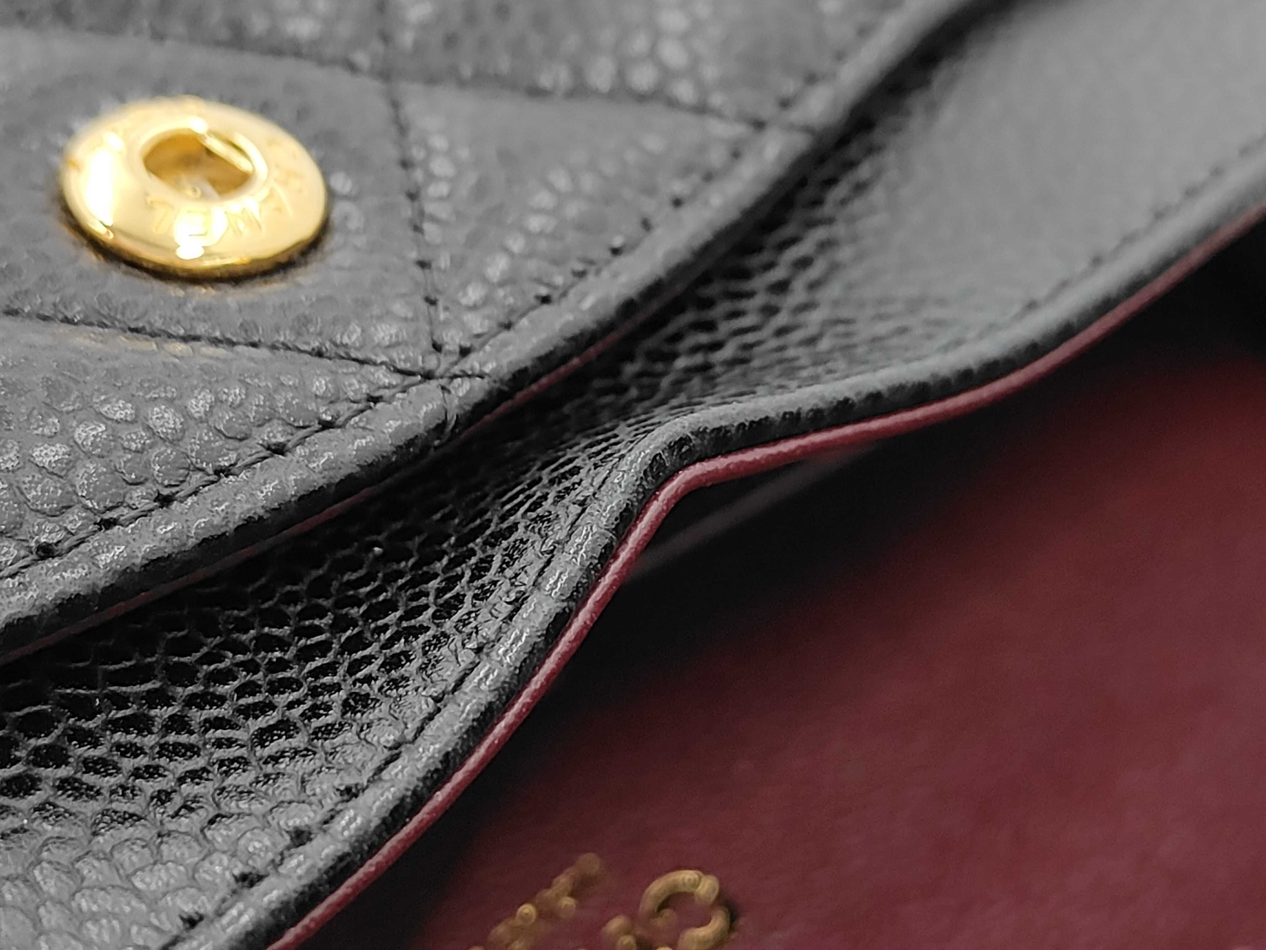 Matelassé 23 Caviar Skin Double Flap Shoulder Bag, Black, Serial Number 27, Gold Hardware — view 11