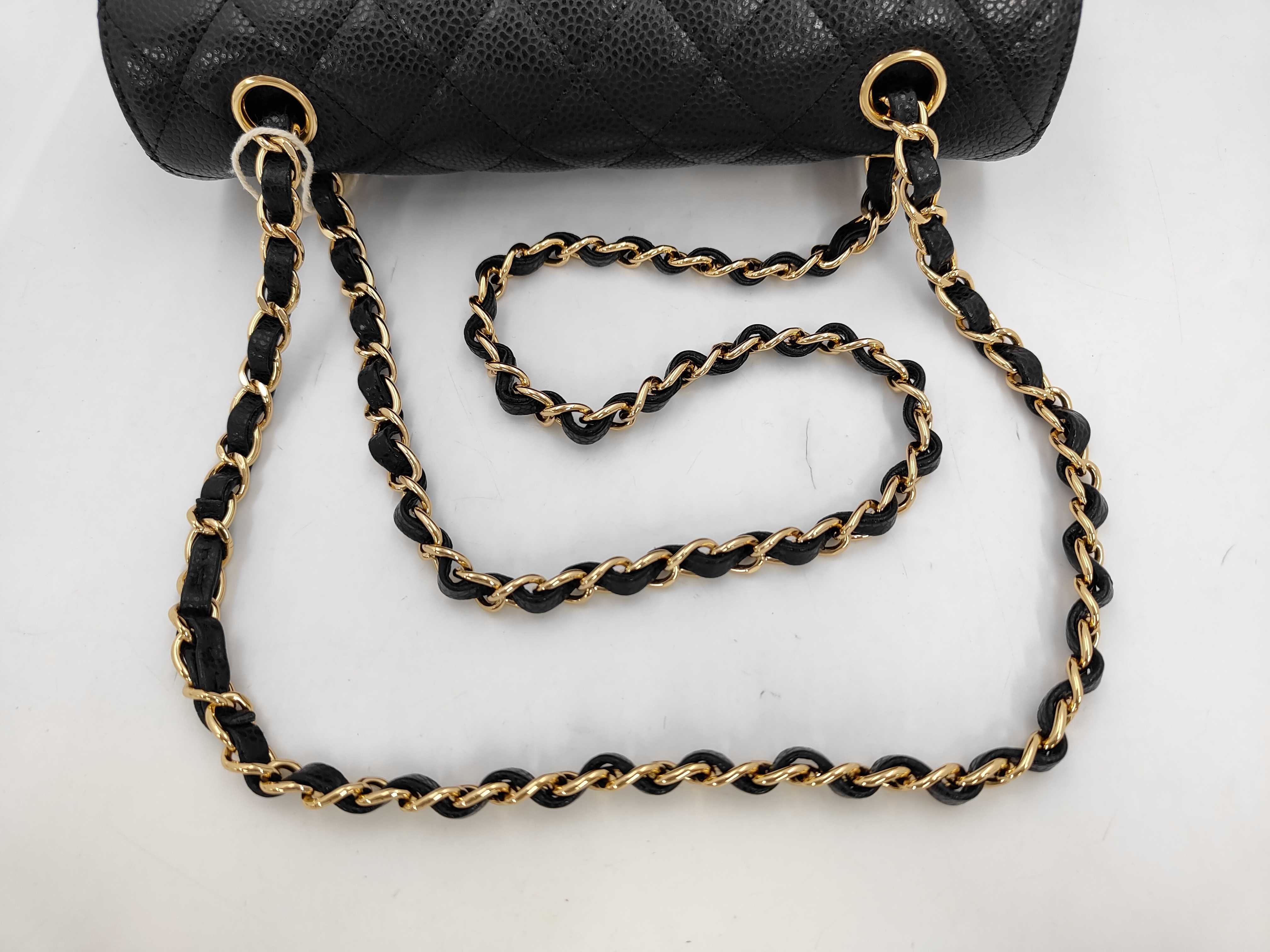 Matelassé 23 Caviar Skin Double Flap Shoulder Bag, Black, Serial Number 27, Gold Hardware — view 5