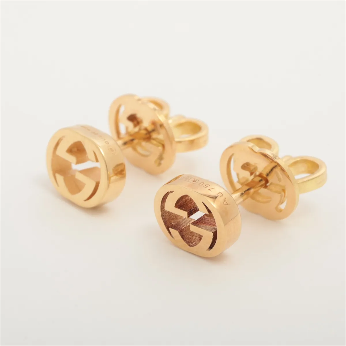 Interlocking G earrings 750(YG) 2.1g No catch brand stamp — view 3