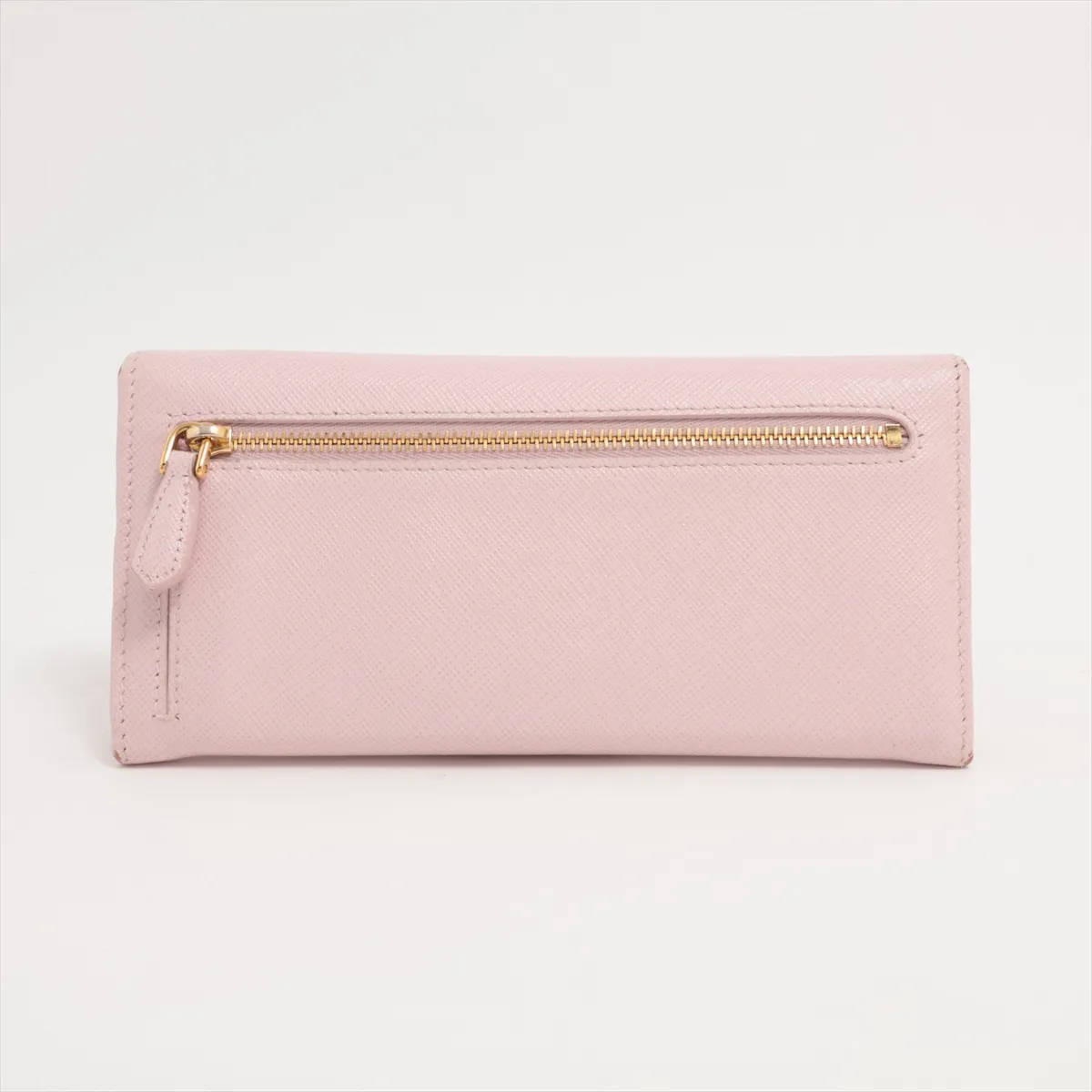 Saffiano metal leather long wallet pink with pass case included — view 2