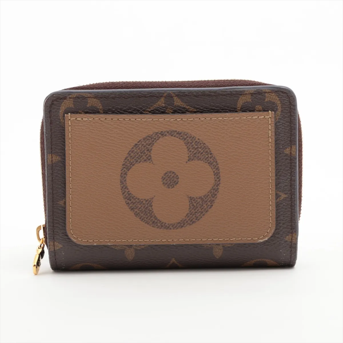 Monogram Reverse Portefeuille Lou M81461 Brown Compact Wallet with Initials; RFID Detectable.