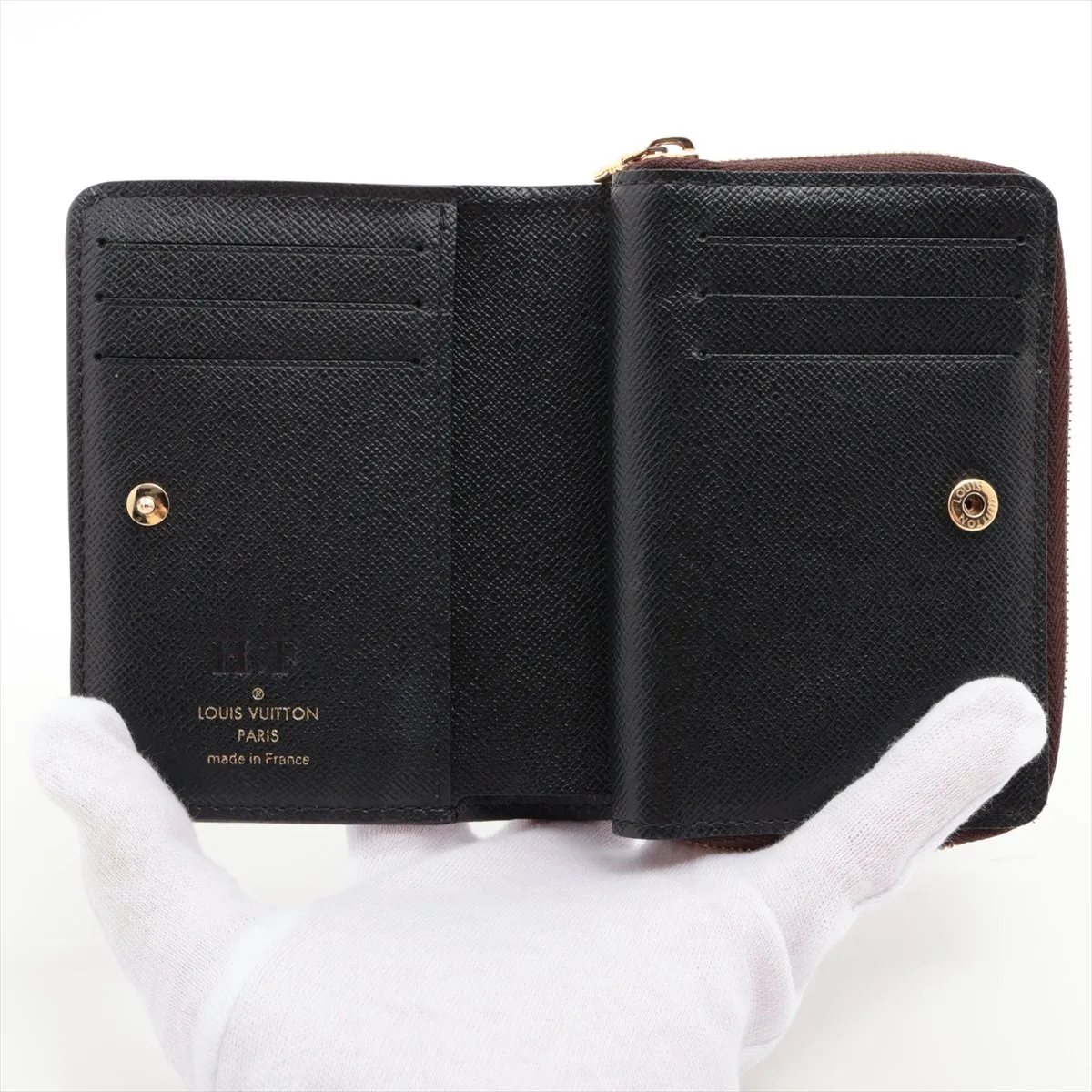 Monogram Reverse Portefeuille Lou M81461 Brown Compact Wallet with Initials; RFID Detectable. — view 3