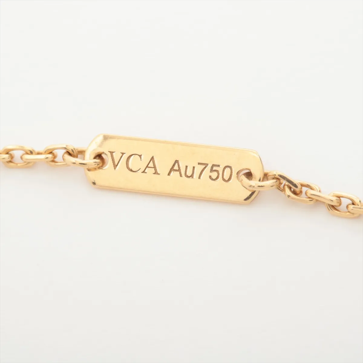 Vintage Alhambra Shell Necklace, 750 (Yellow Gold), 5.4g, JD158154. Shell shows — view 4
