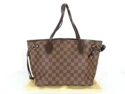 Damier Neverfull PM N51109 VI3079 Tote Bag with Initials