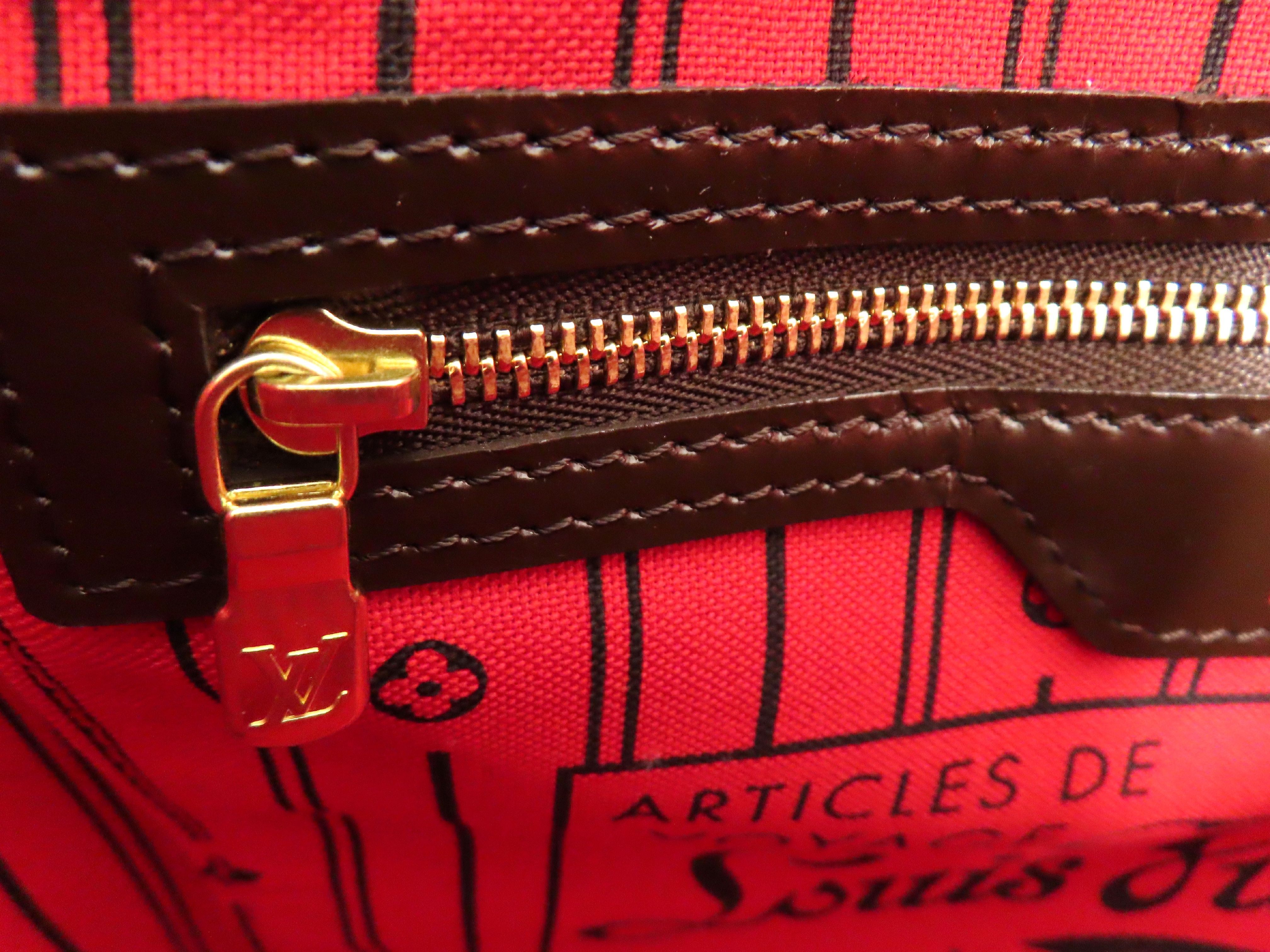 Damier Neverfull PM N51109 VI3079 Tote Bag with Initials — view 11