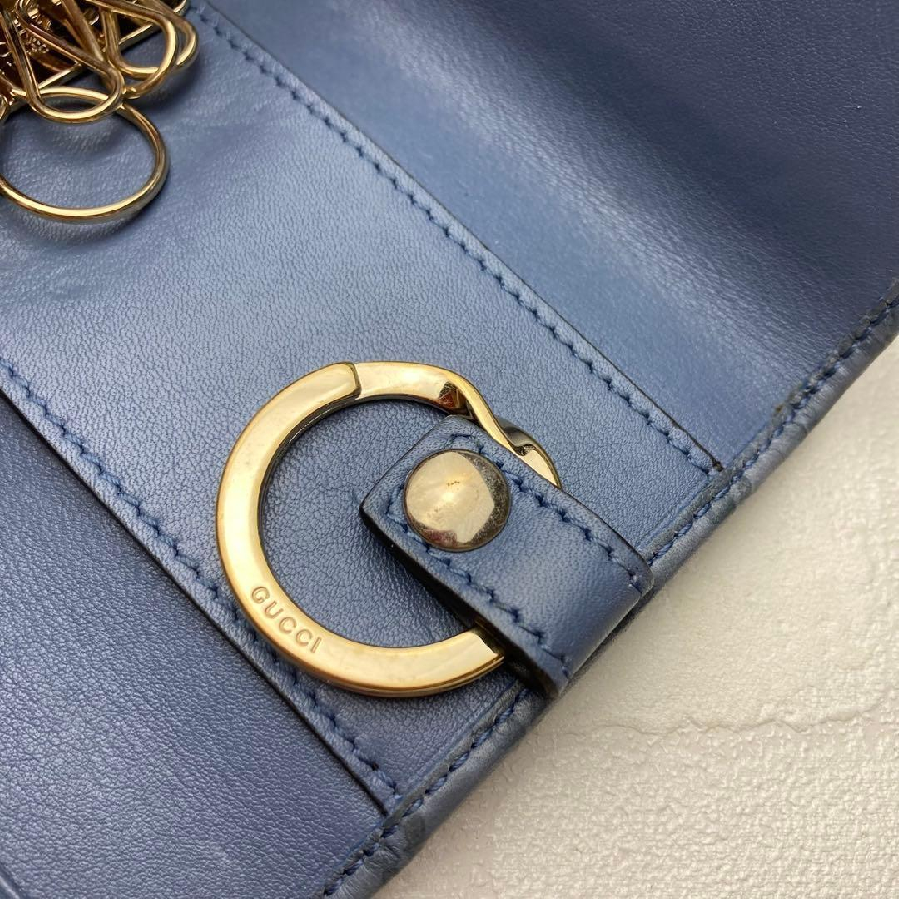 6-Key Case Key Holder, Gray, GG Microssima Embossed Key Case — view 15