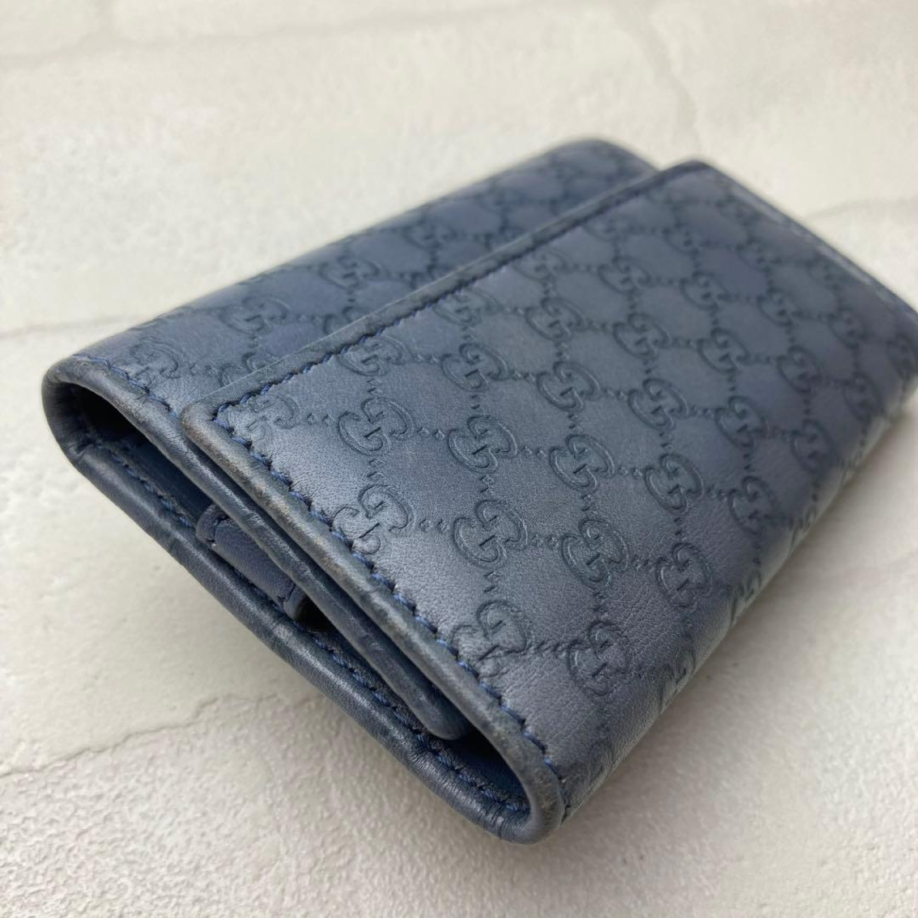 6-Key Case Key Holder, Gray, GG Microssima Embossed Key Case — view 8