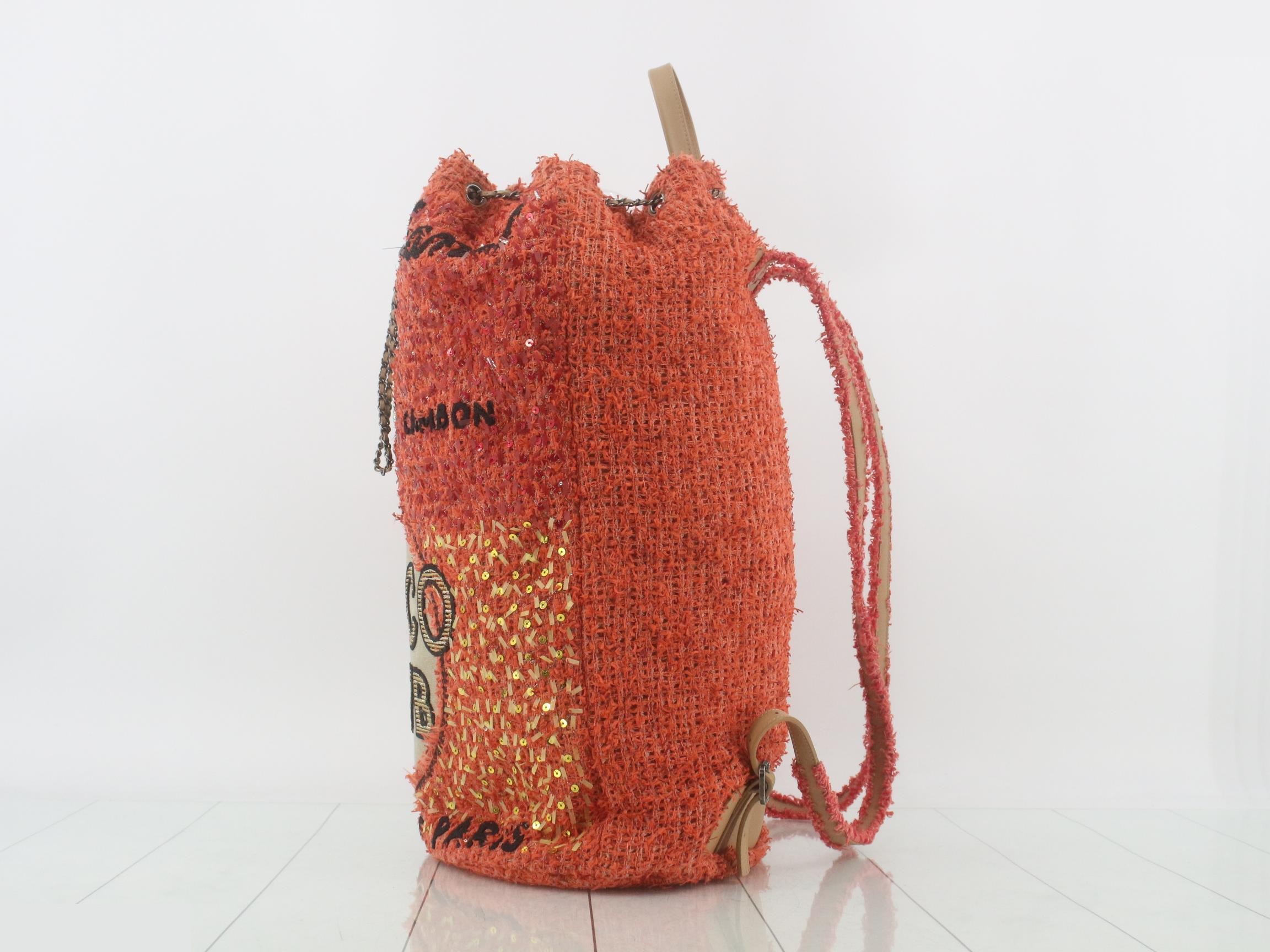 Coco Club Tweed Orange Backpack, item number 23 — view 3