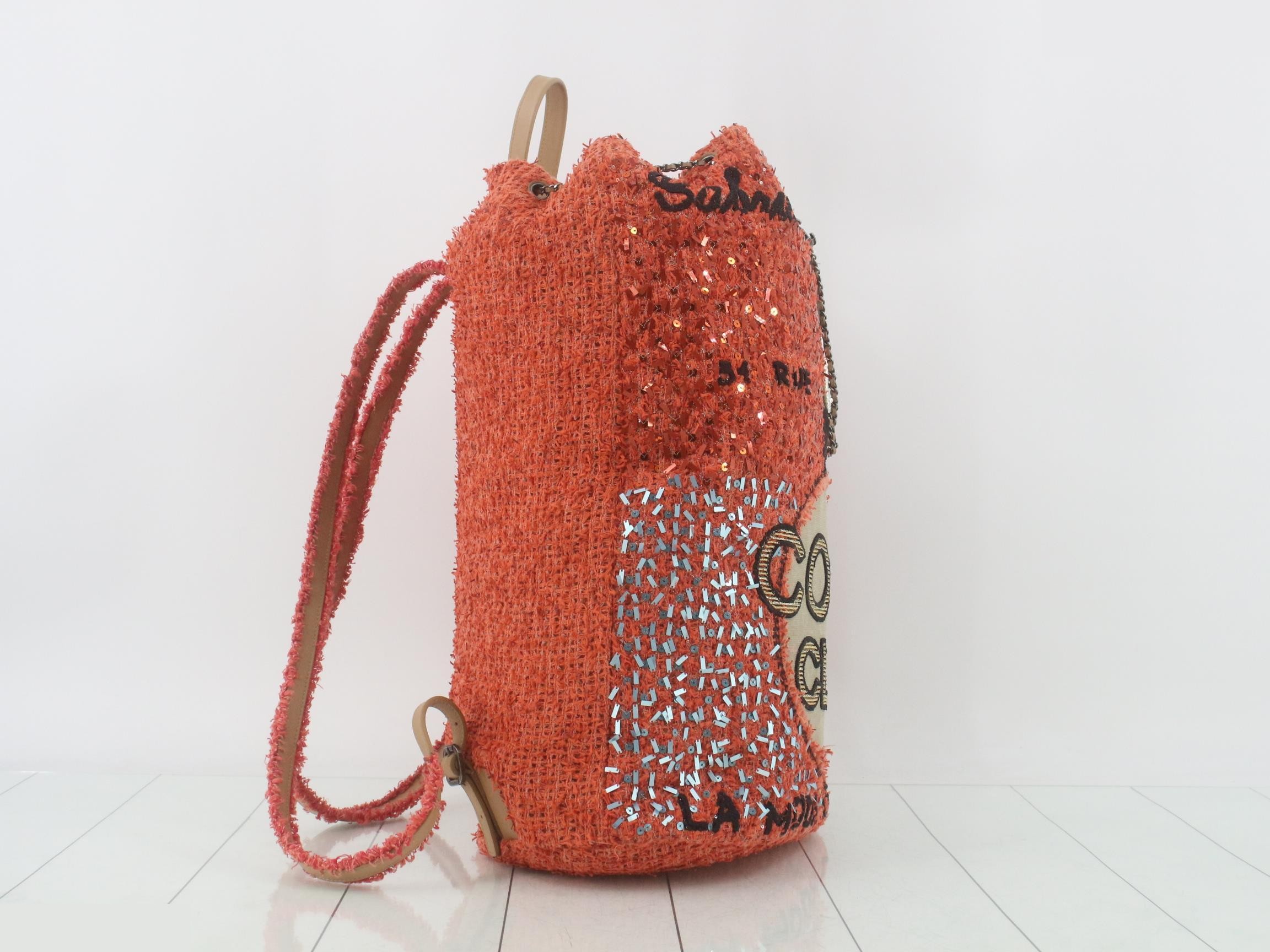 Coco Club Tweed Orange Backpack, item number 23 — view 4