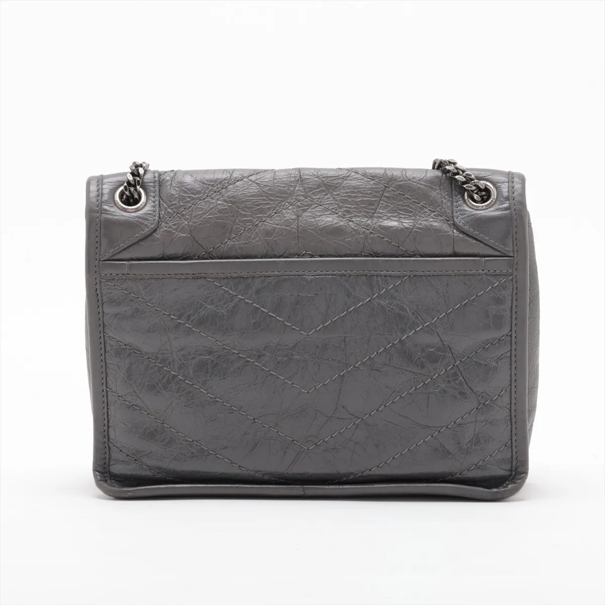 Niki Baby 533037 Leather Chain Shoulder Bag, Gray — view 2