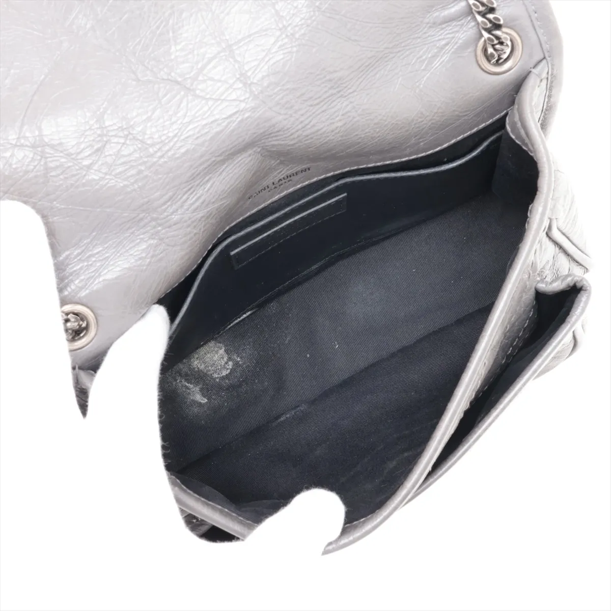 Niki Baby 533037 Leather Chain Shoulder Bag, Gray — view 7