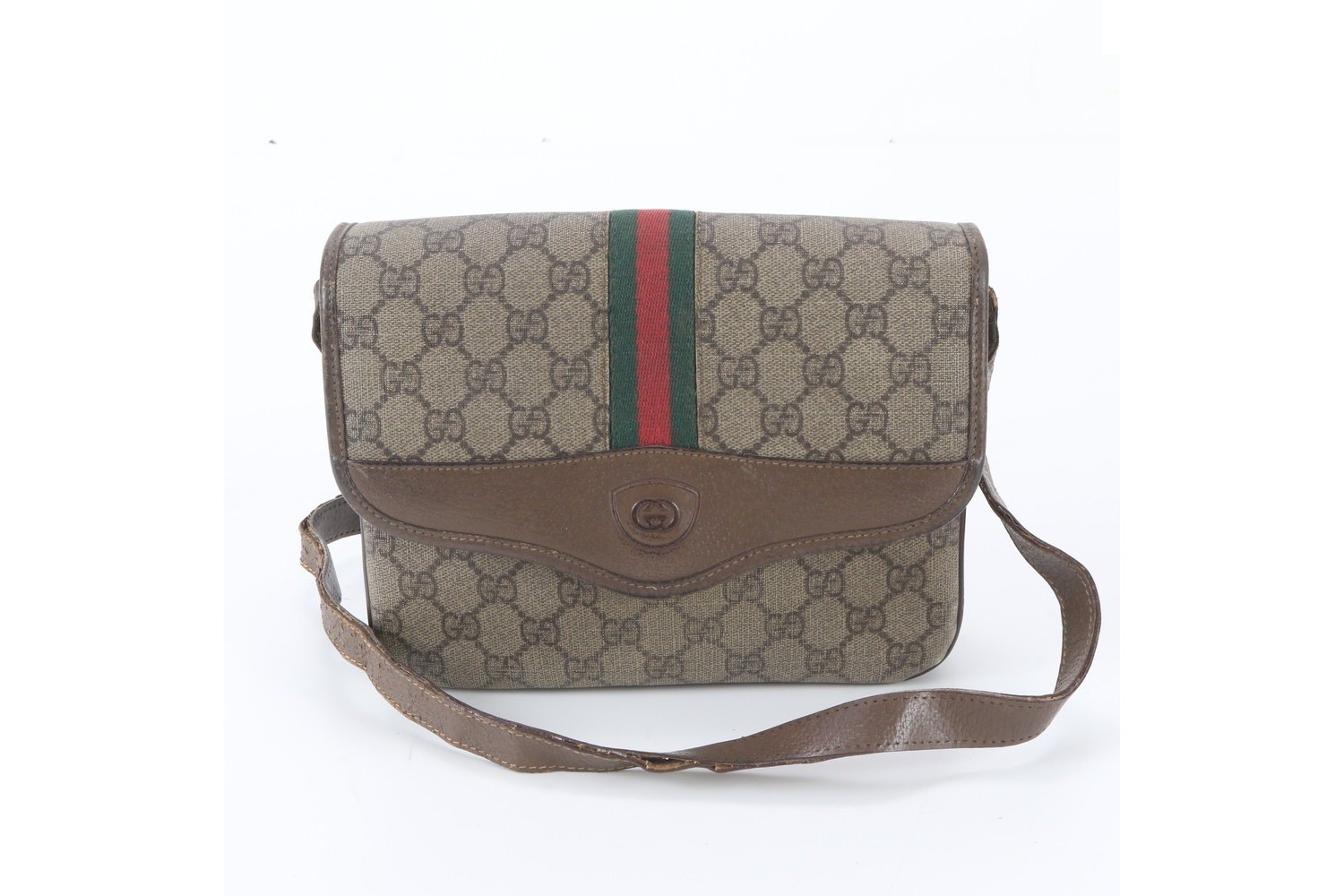 GG Supreme Sherry Line Leather Shoulder Bag