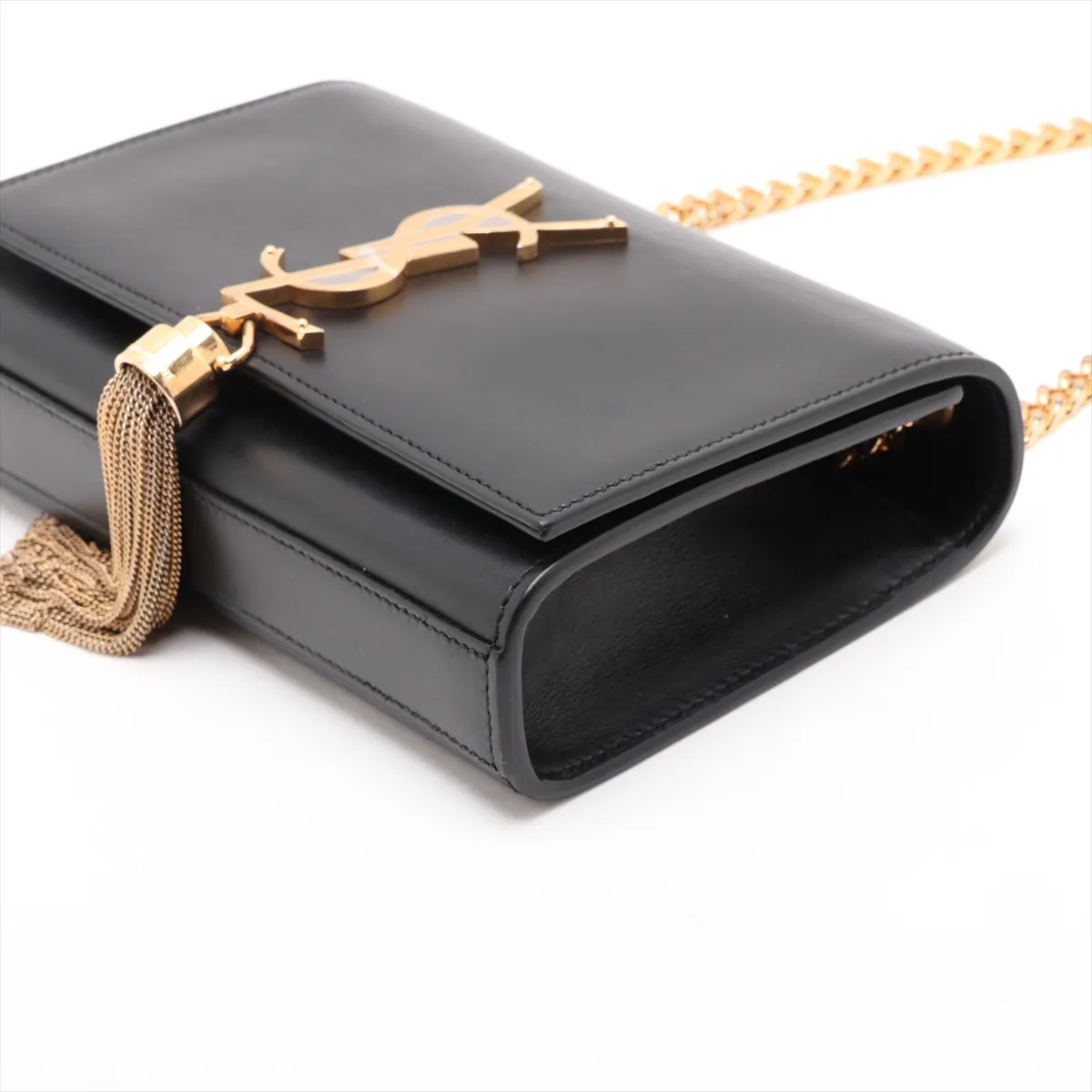 Kate 354120 Leather Chain Shoulder Bag, Black — view 3