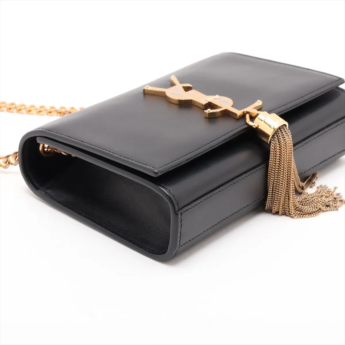 Kate 354120 Leather Chain Shoulder Bag, Black — view 4