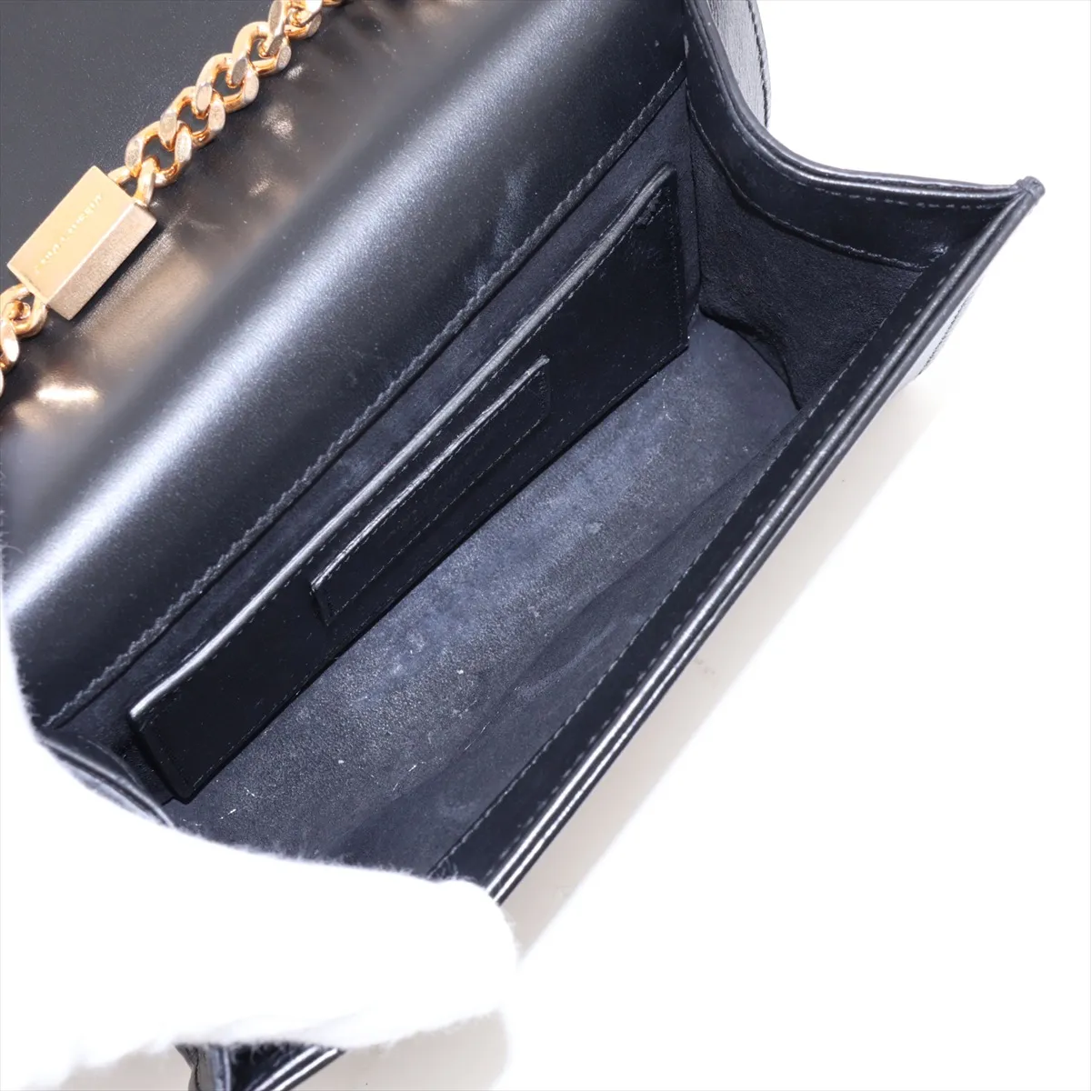 Kate 354120 Leather Chain Shoulder Bag, Black — view 6