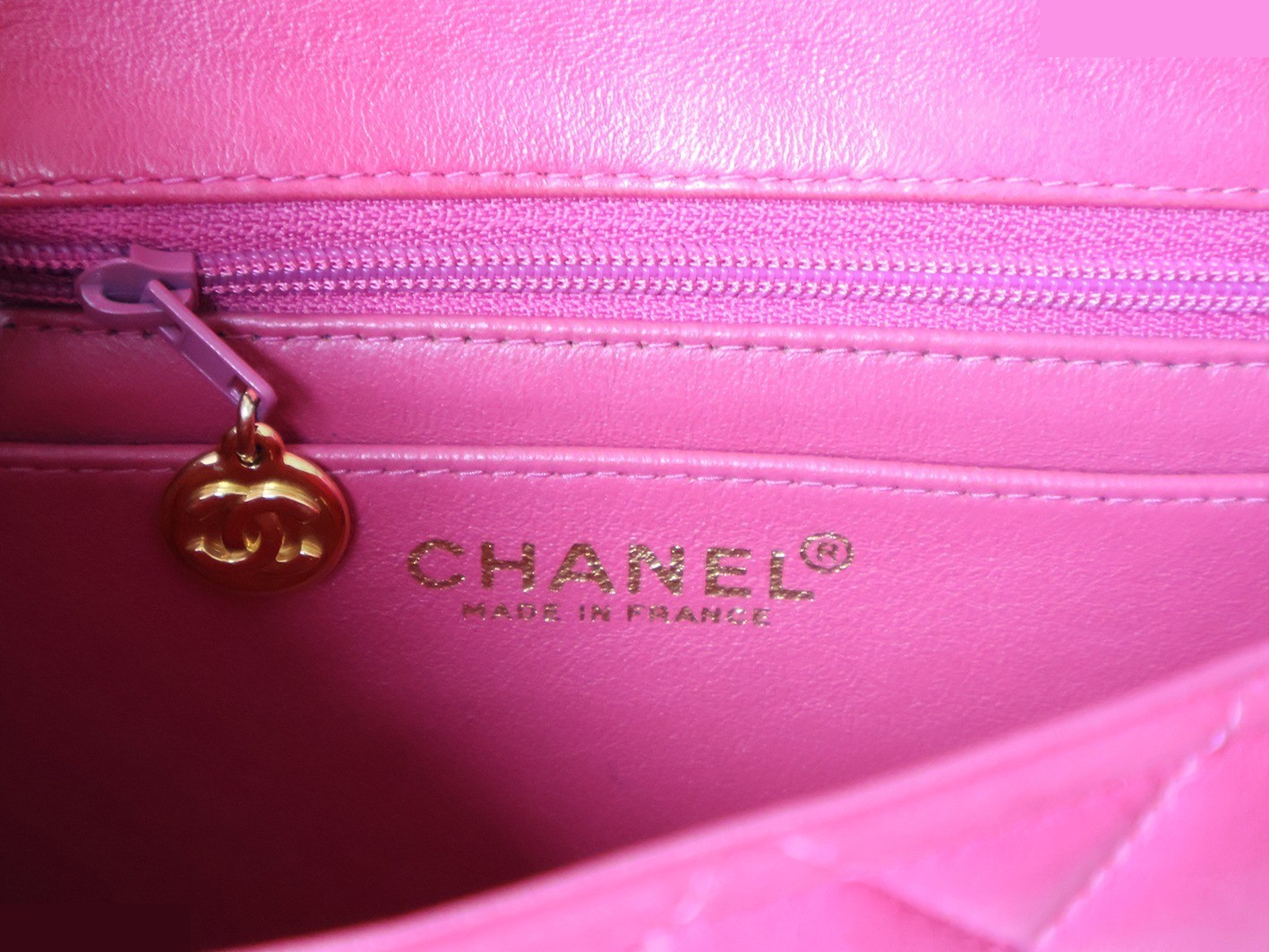 Mini Matelassé 17 Lambskin Chain Shoulder Bag, Pink — view 11