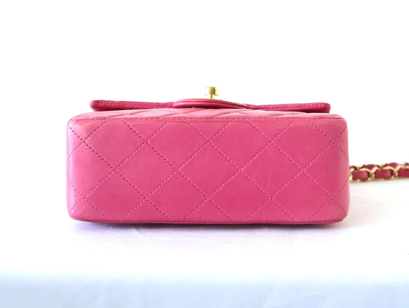 Mini Matelassé 17 Lambskin Chain Shoulder Bag, Pink — view 5