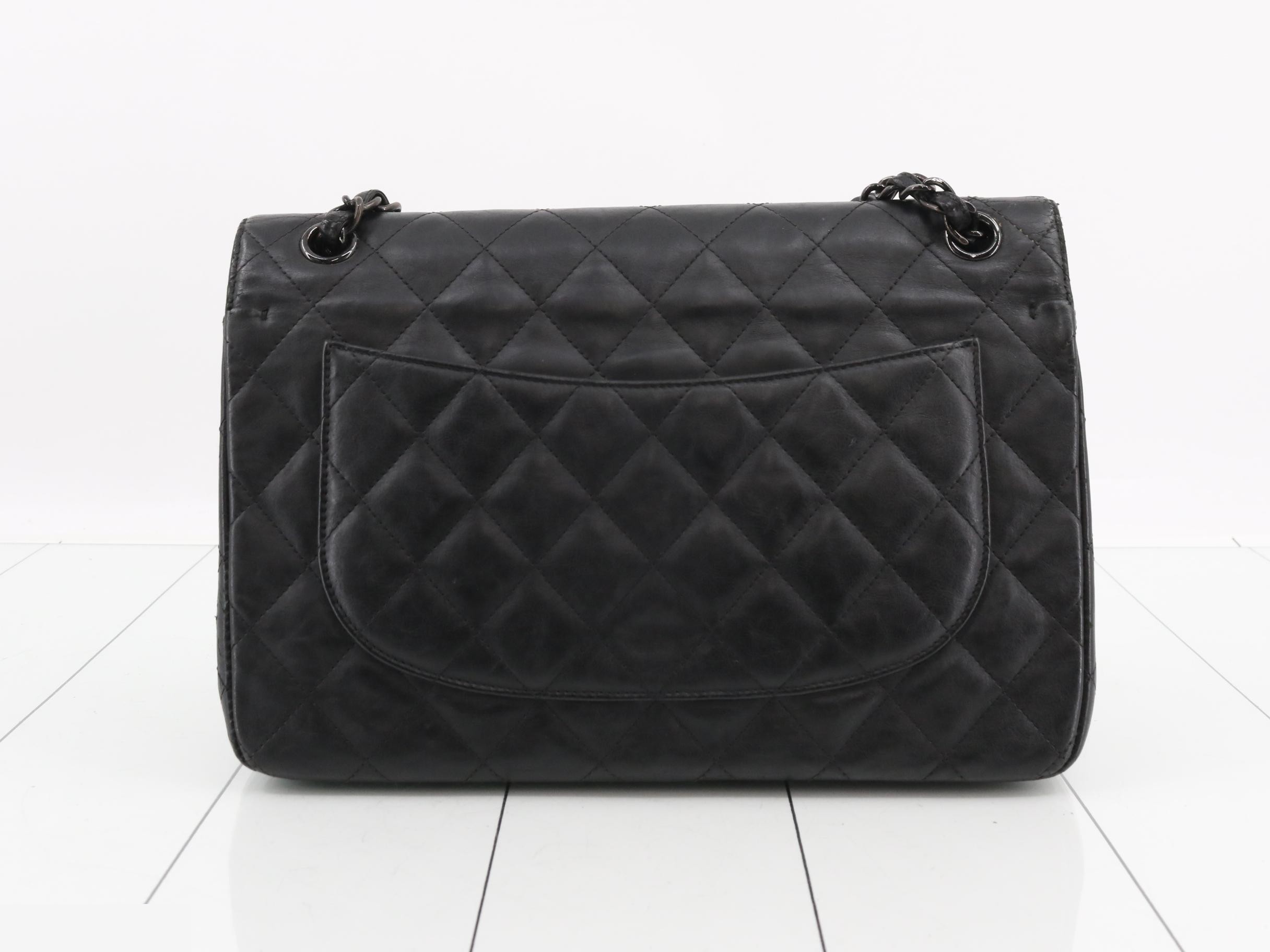 Matelassé Double Flap 30 Chain Shoulder Bag, Calfskin — view 2