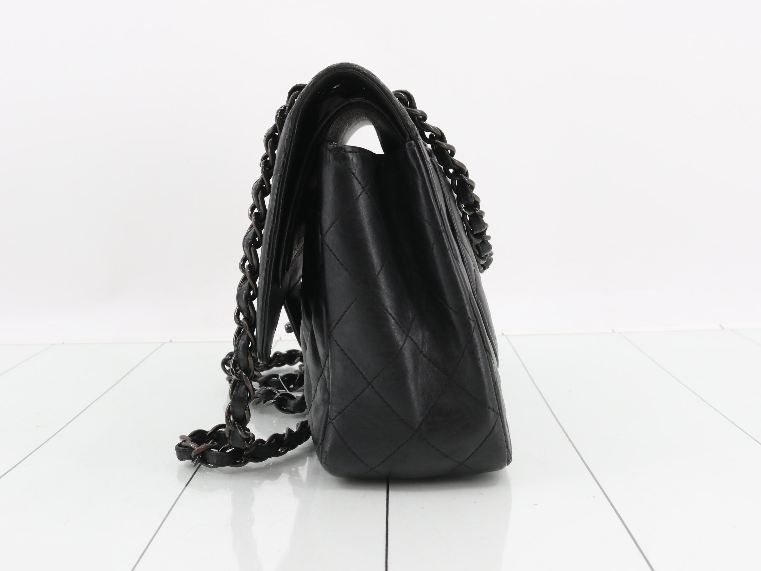 Matelassé Double Flap 30 Chain Shoulder Bag, Calfskin — view 3