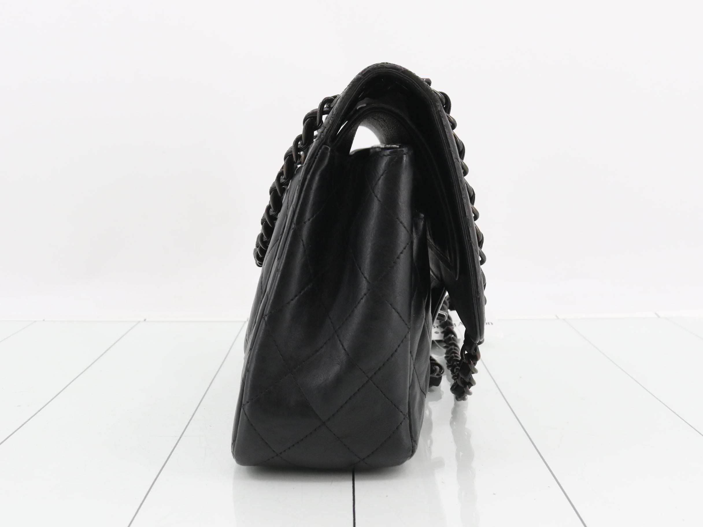 Matelassé Double Flap 30 Chain Shoulder Bag, Calfskin — view 4
