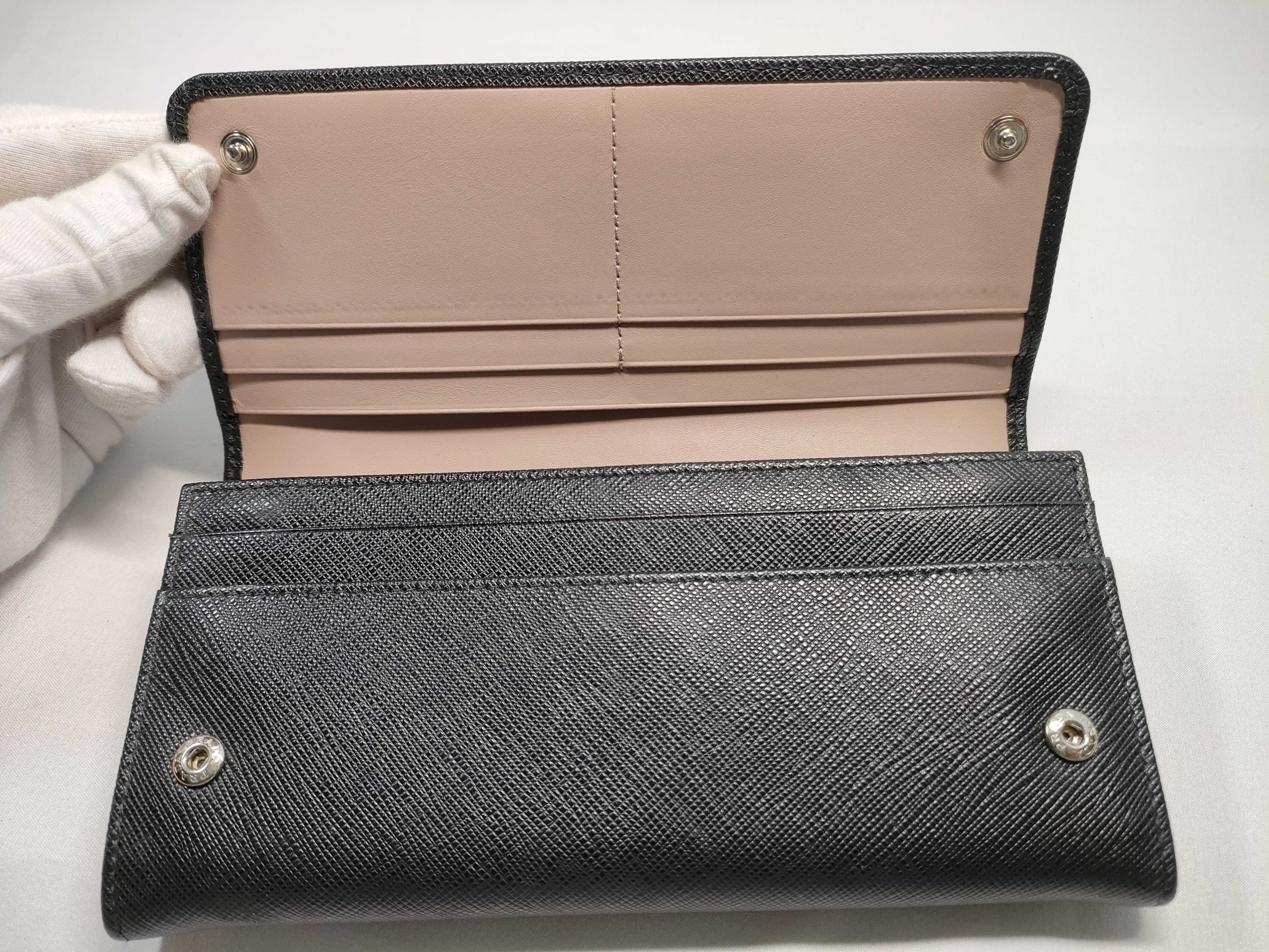 Saffiano Leather Flap Long Wallet — view 7