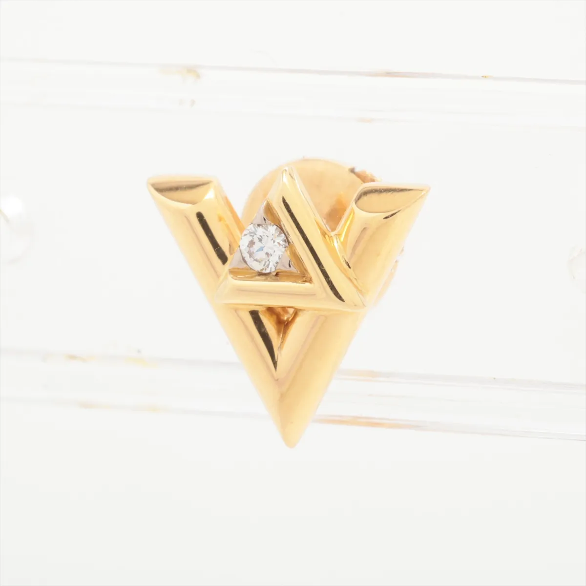 Pus LV Vault One Diamond Single Earring 750 (YG x WG) 1.7g D09064 Engraving — view 2