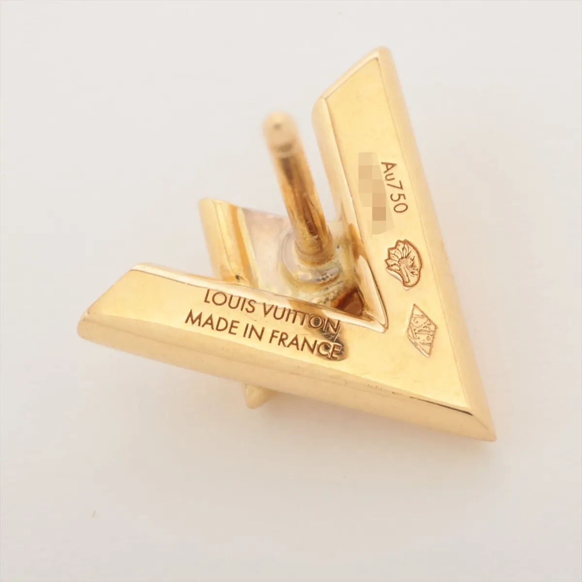 Pus LV Vault One Diamond Single Earring 750 (YG x WG) 1.7g D09064 Engraving — view 5