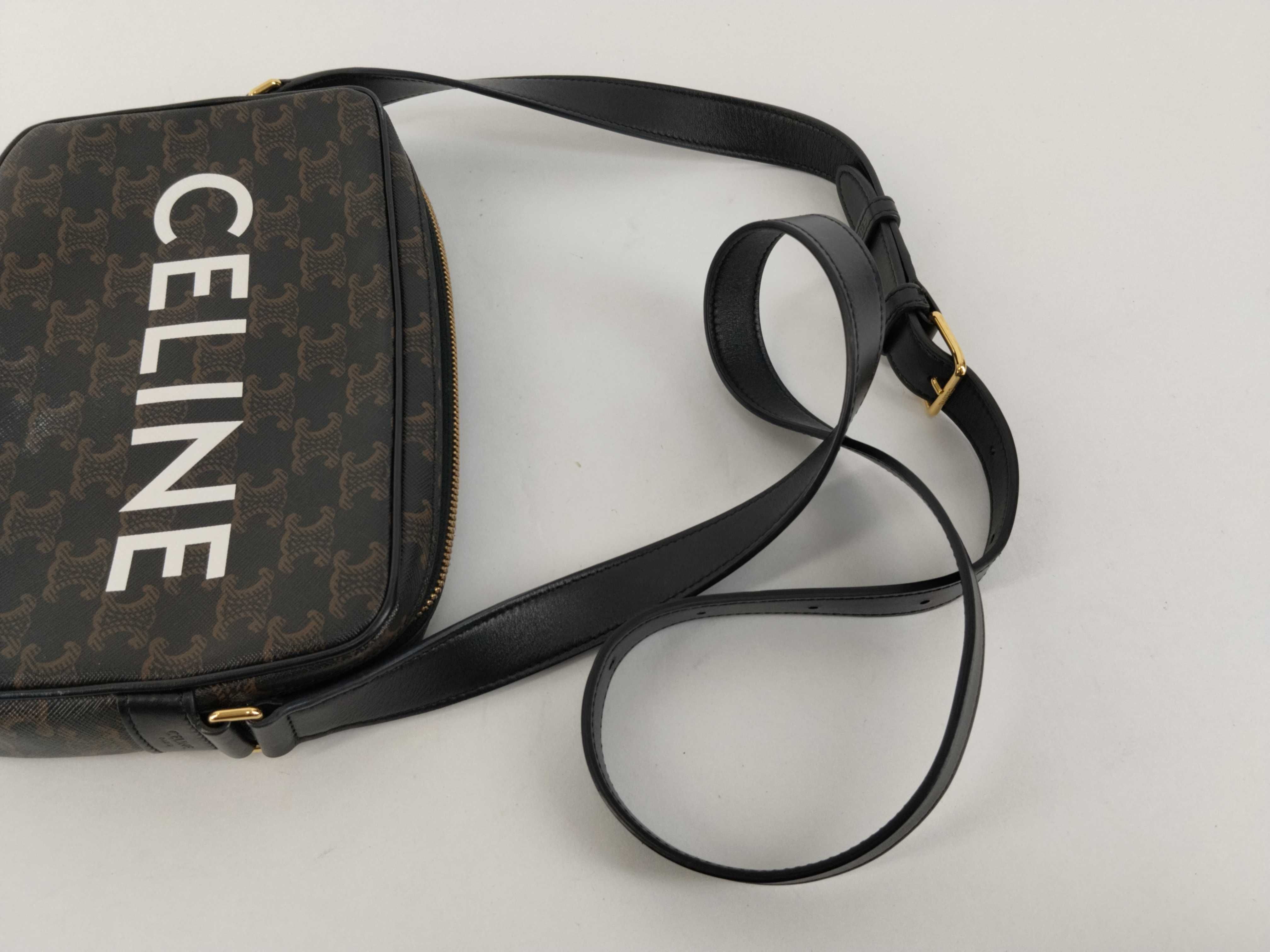 Logo Print Triomphe PVC Shoulder Bag — view 3
