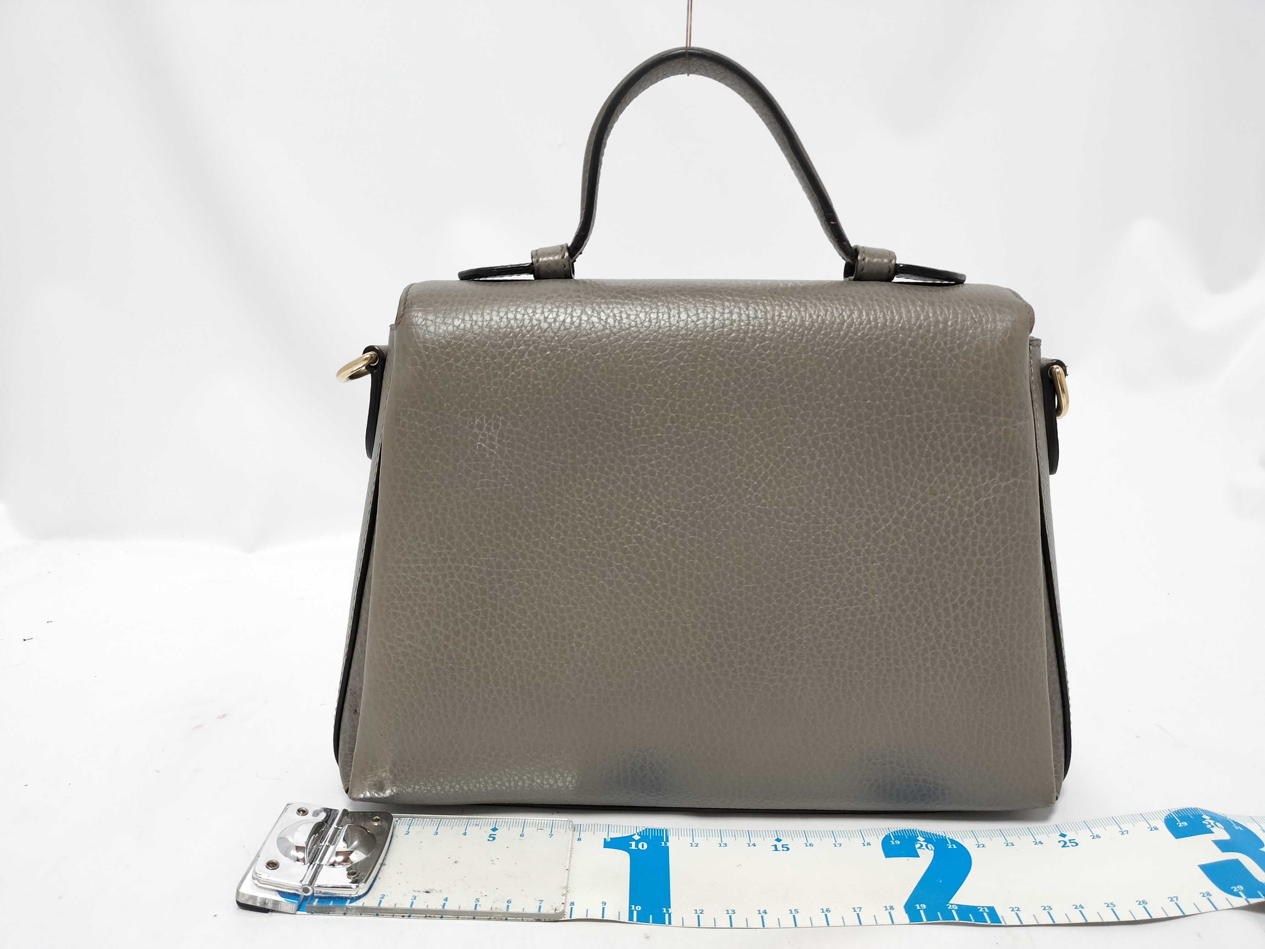 Interlocking Handbag, Leather, Gray Handbag — view 2