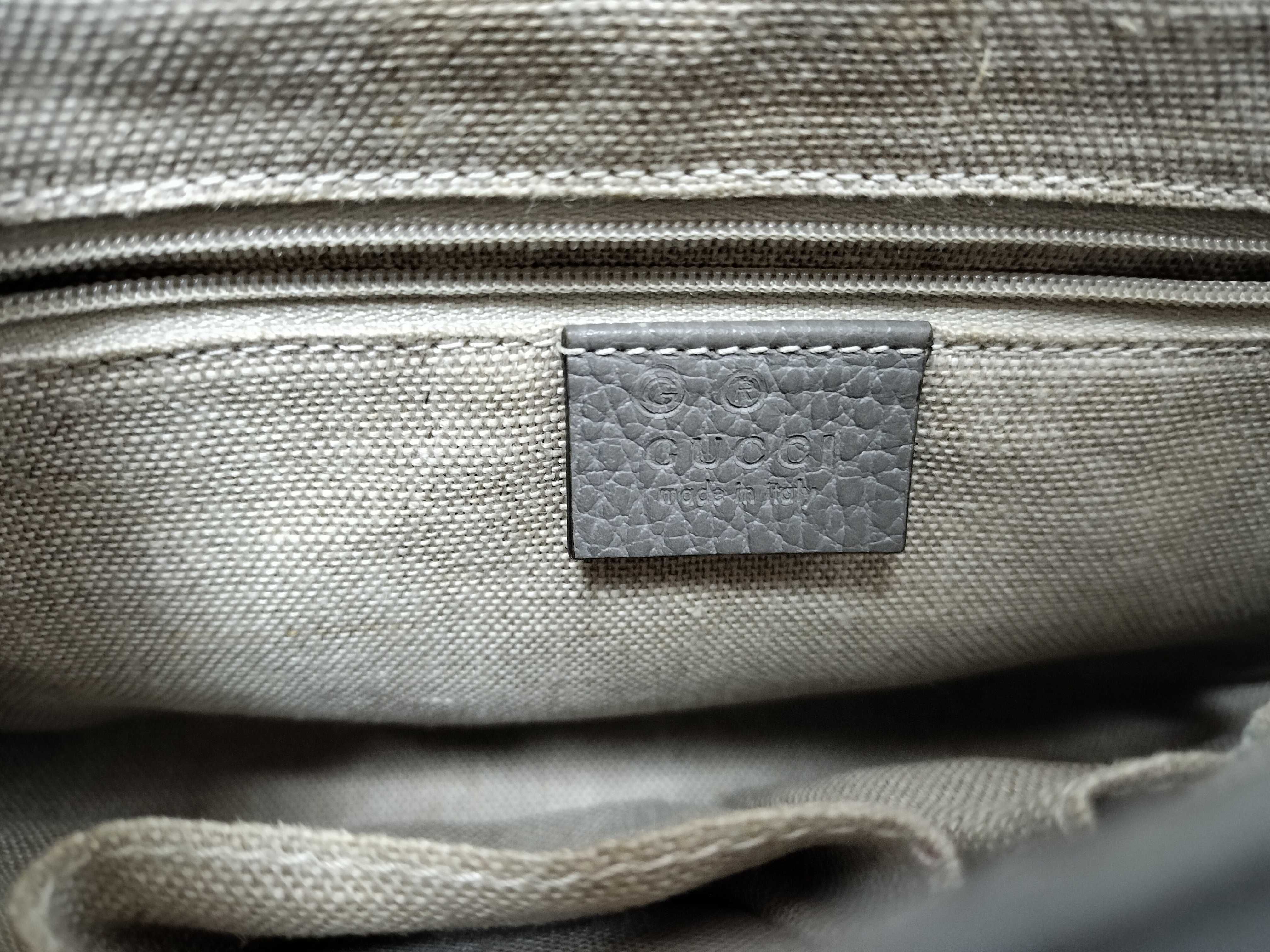 Interlocking Handbag, Leather, Gray Handbag — view 11