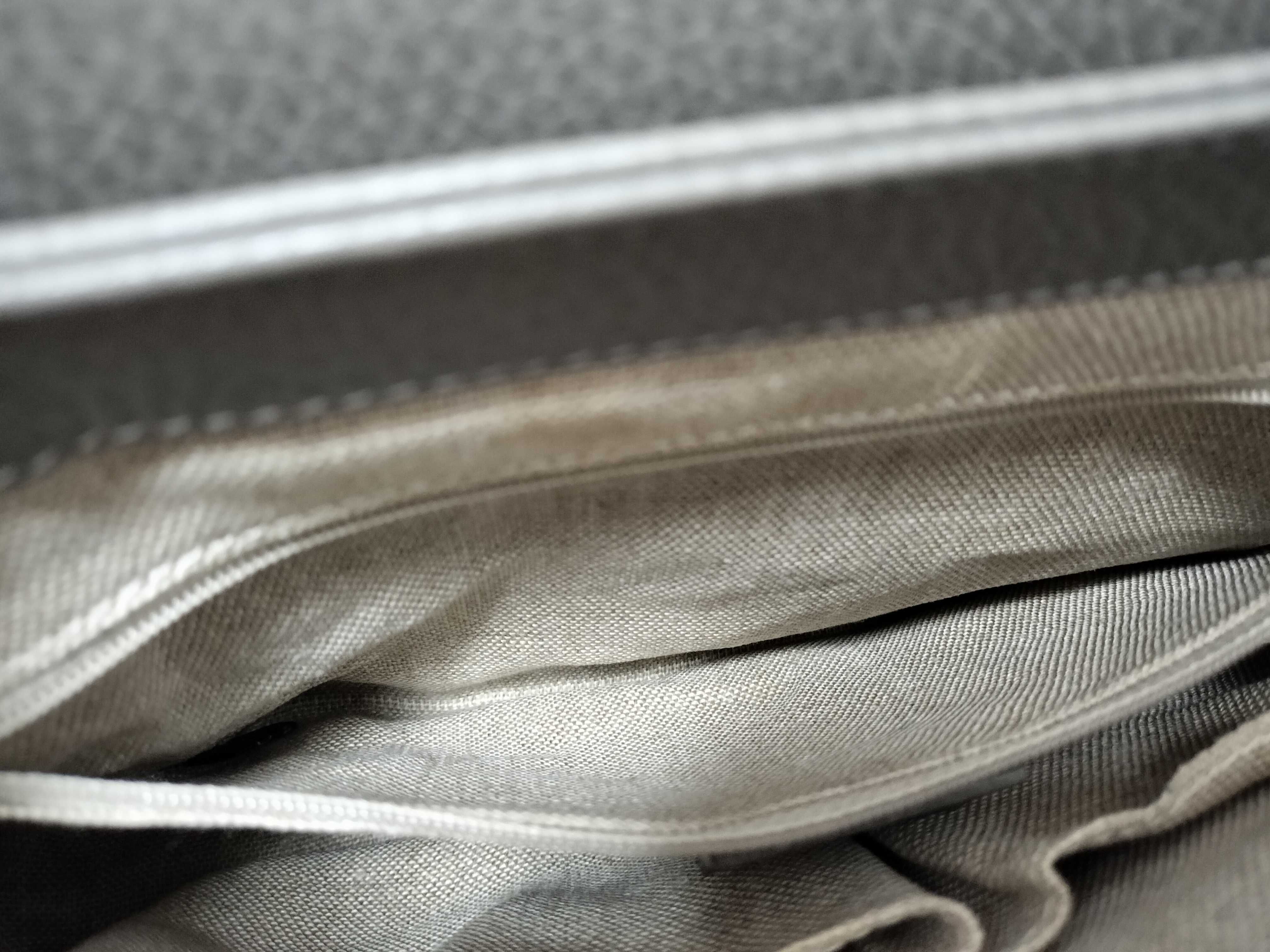 Interlocking Handbag, Leather, Gray Handbag — view 12