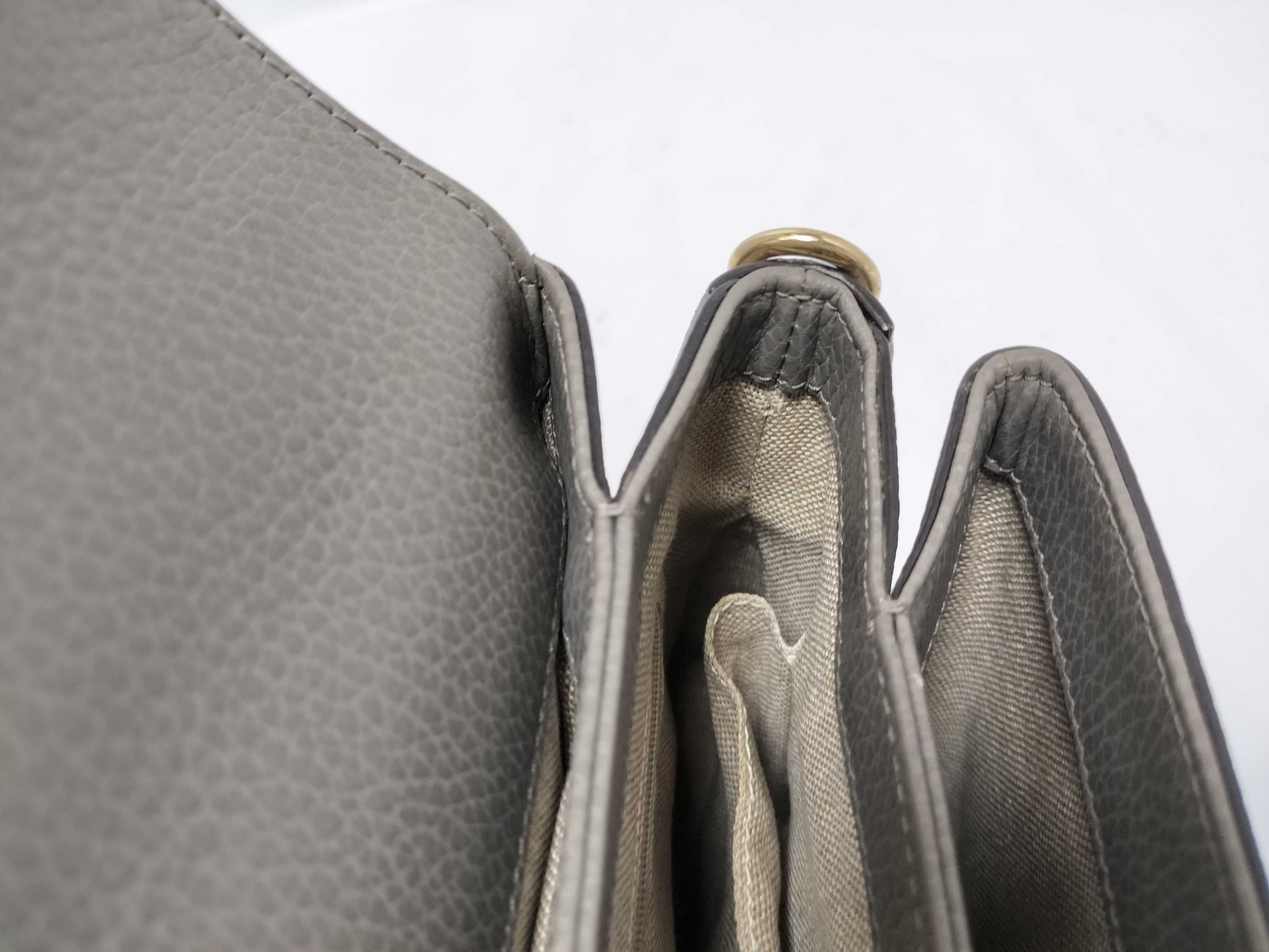 Interlocking Handbag, Leather, Gray Handbag — view 13