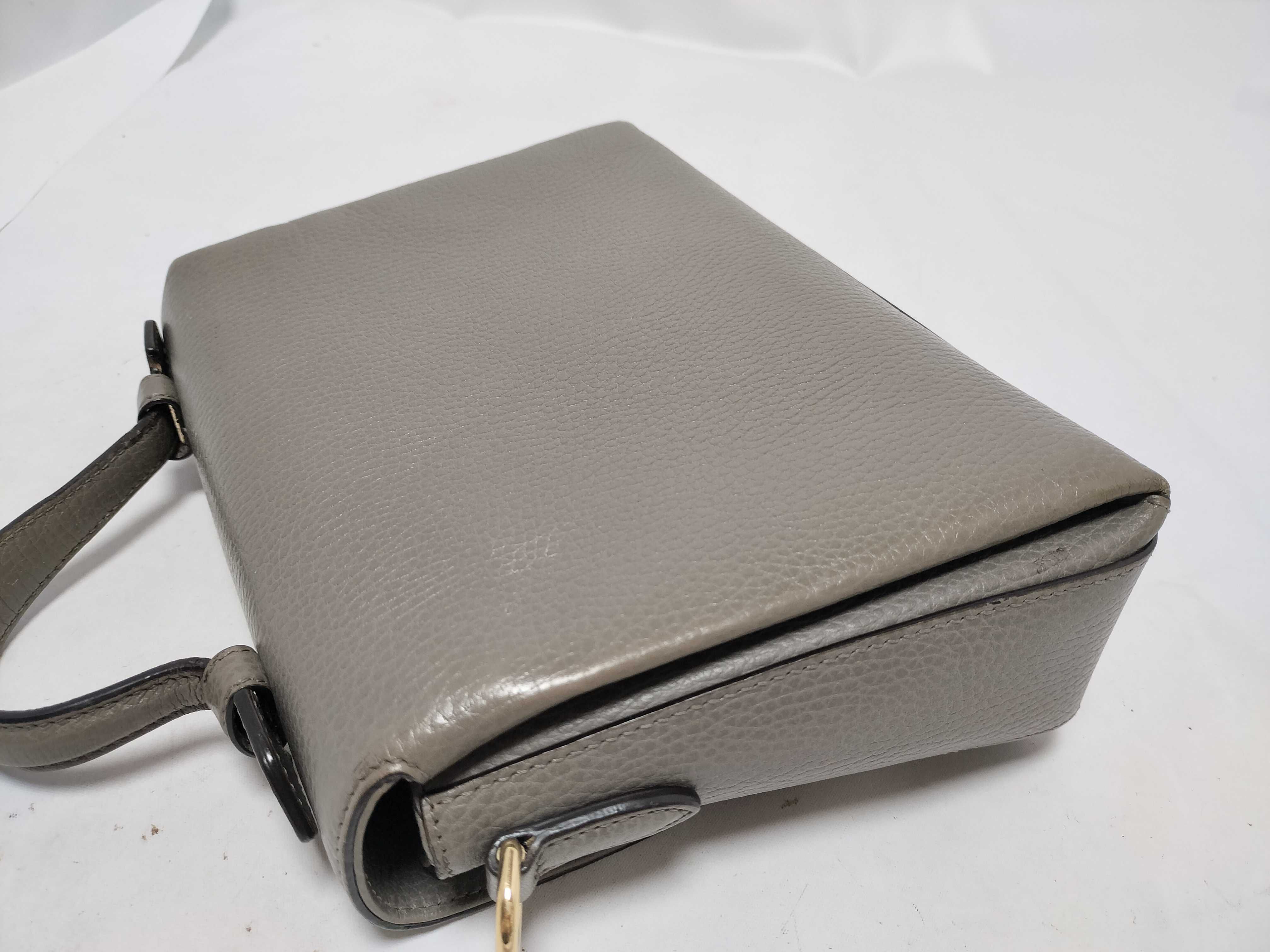 Interlocking Handbag, Leather, Gray Handbag — view 15