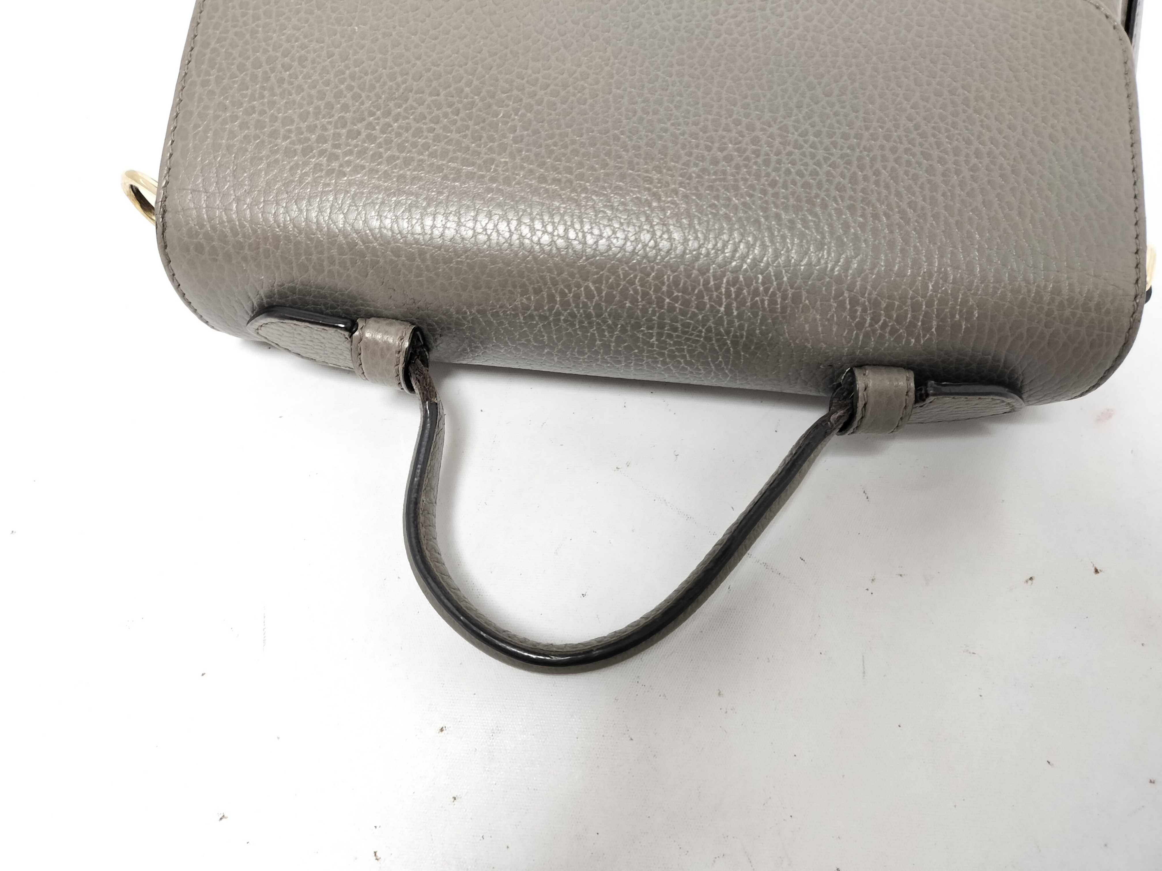 Interlocking Handbag, Leather, Gray Handbag — view 3