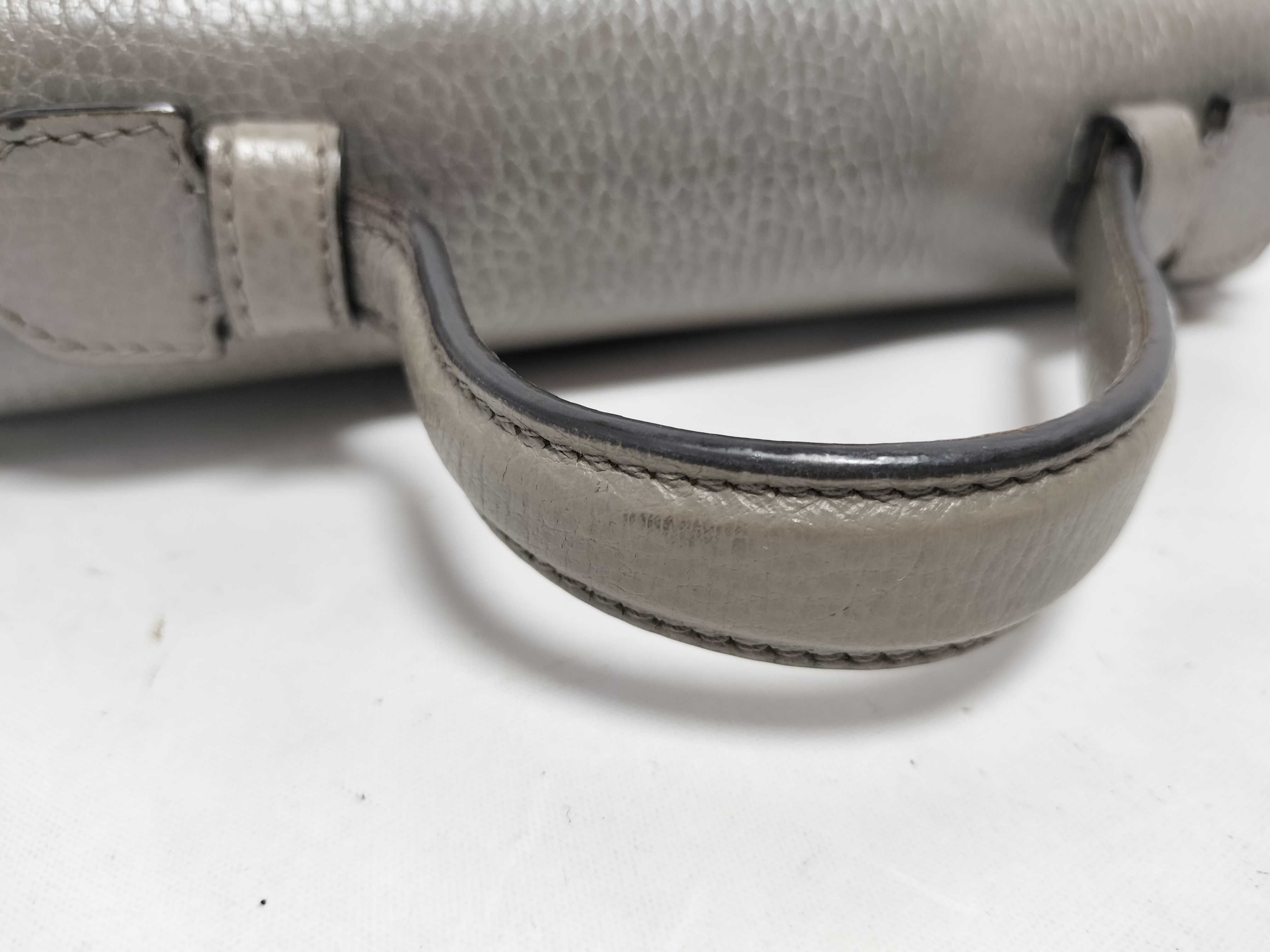 Interlocking Handbag, Leather, Gray Handbag — view 4