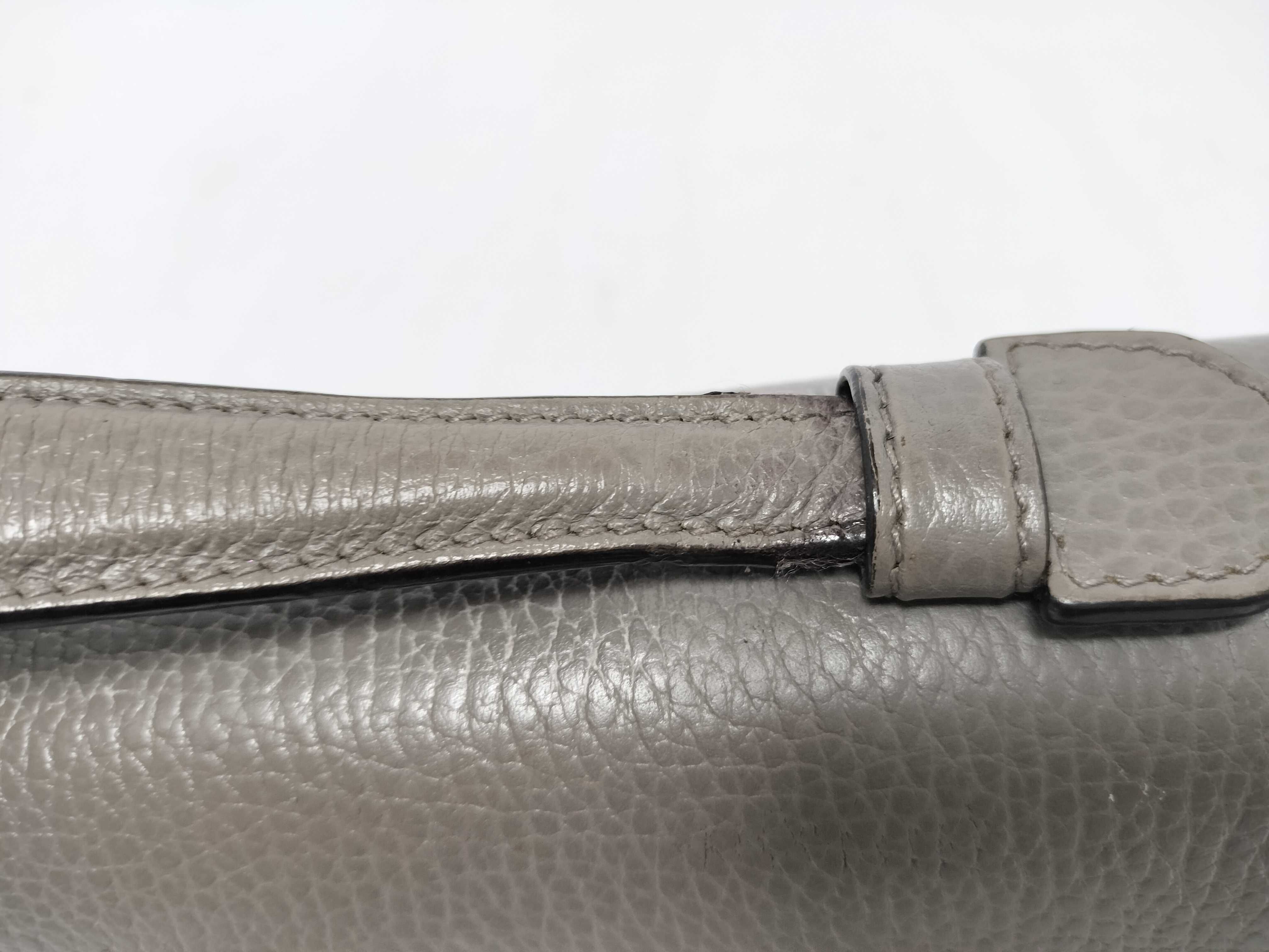 Interlocking Handbag, Leather, Gray Handbag — view 5