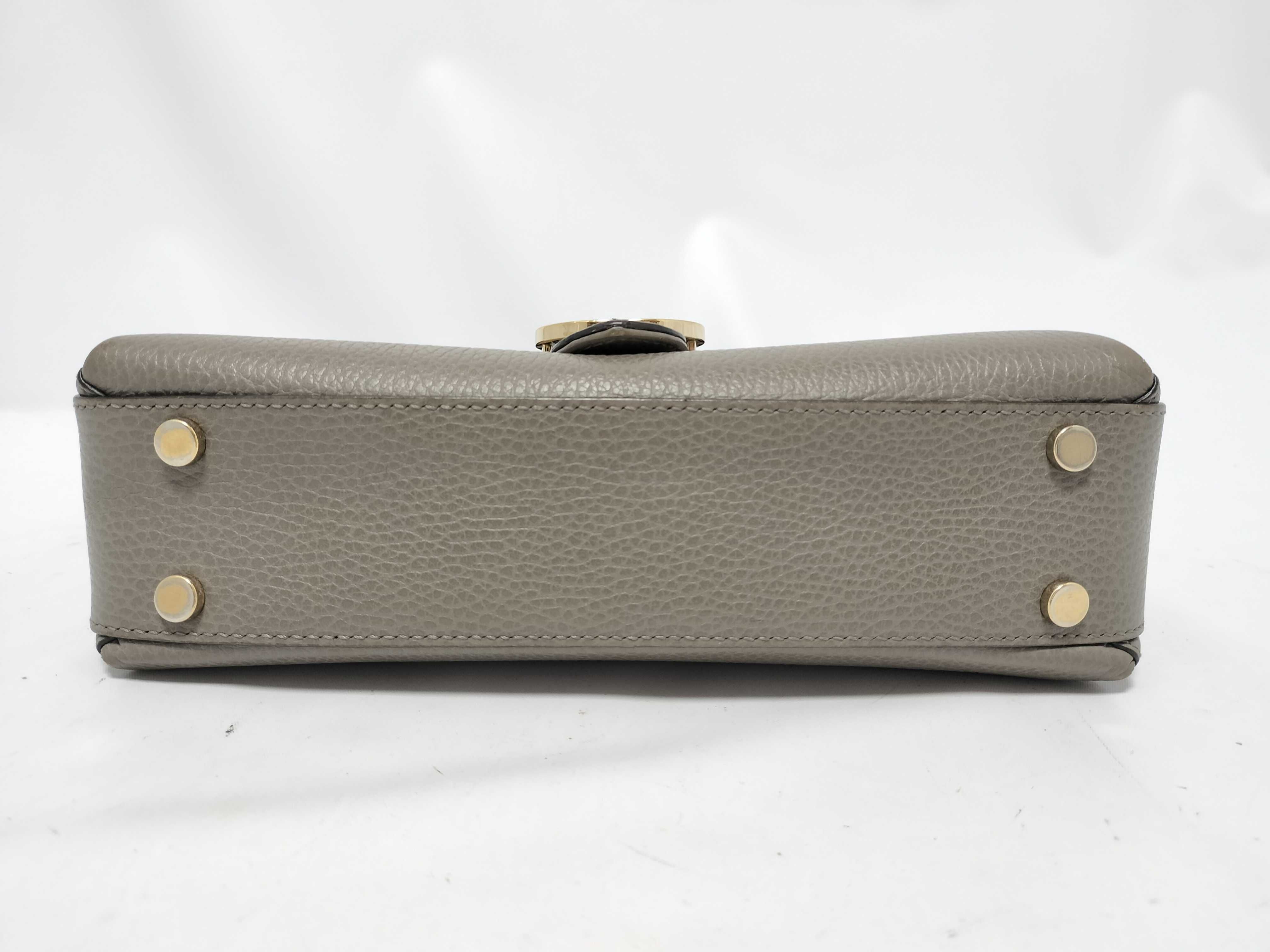 Interlocking Handbag, Leather, Gray Handbag — view 6