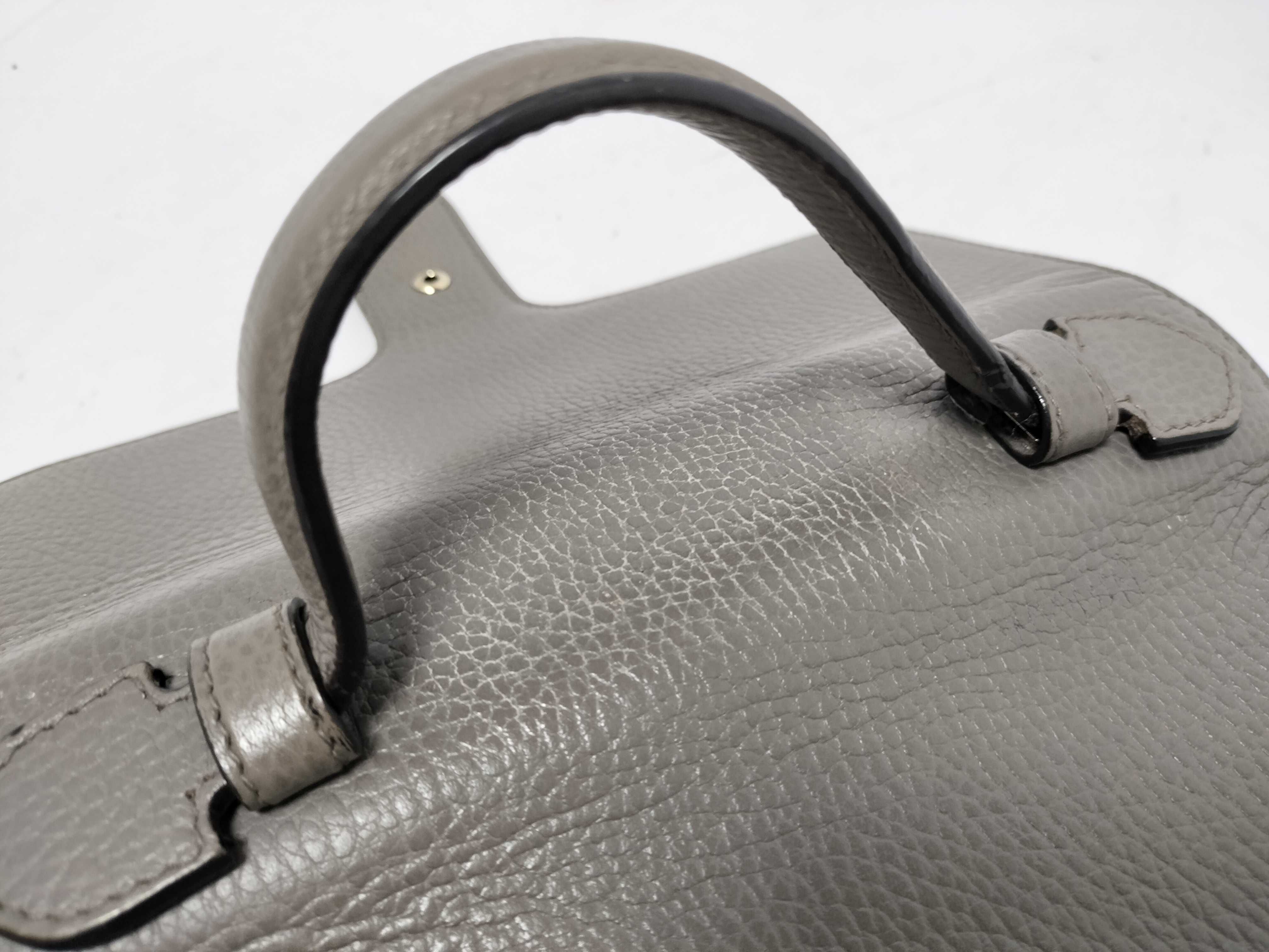 Interlocking Handbag, Leather, Gray Handbag — view 8