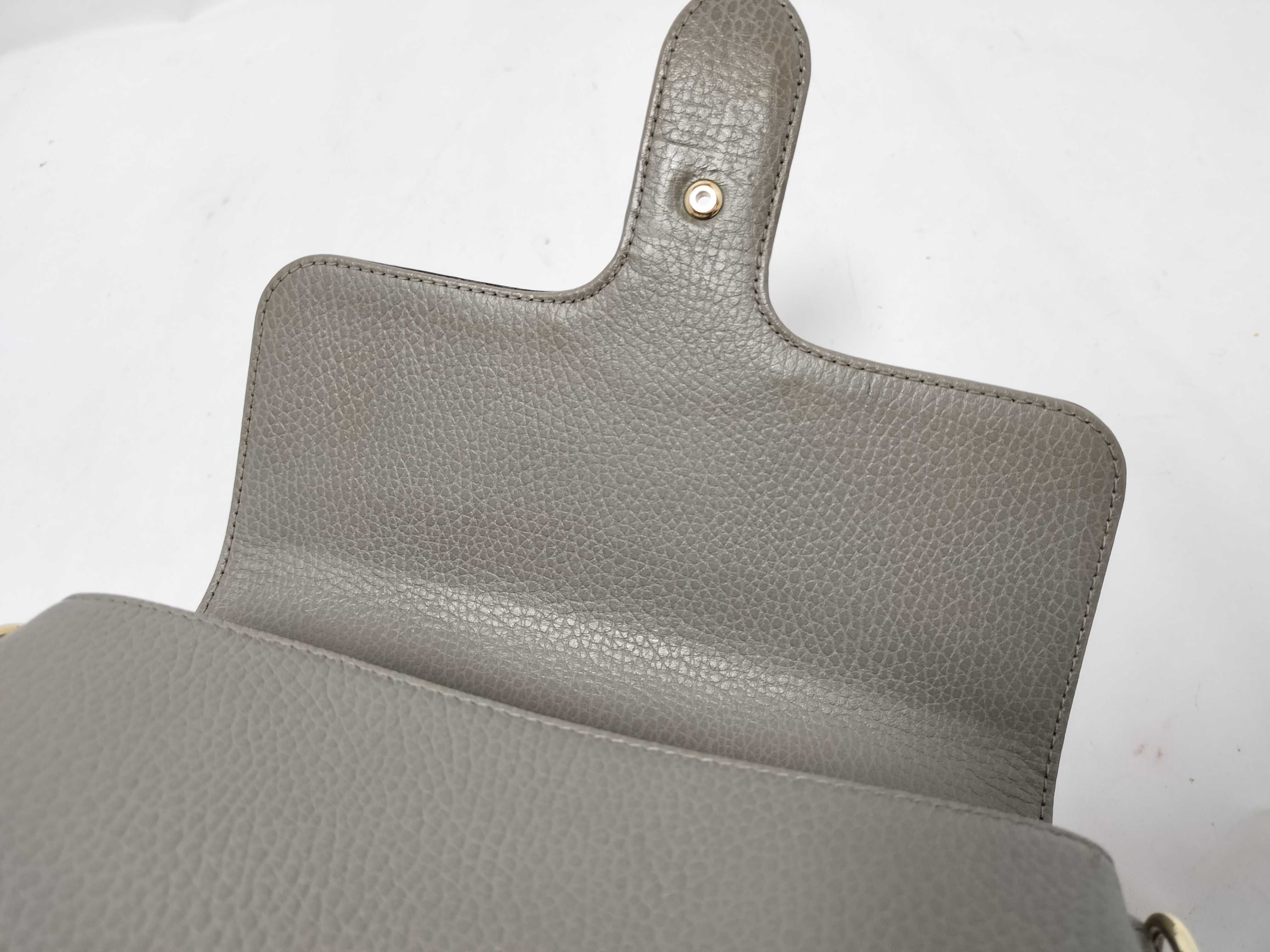 Interlocking Handbag, Leather, Gray Handbag — view 9
