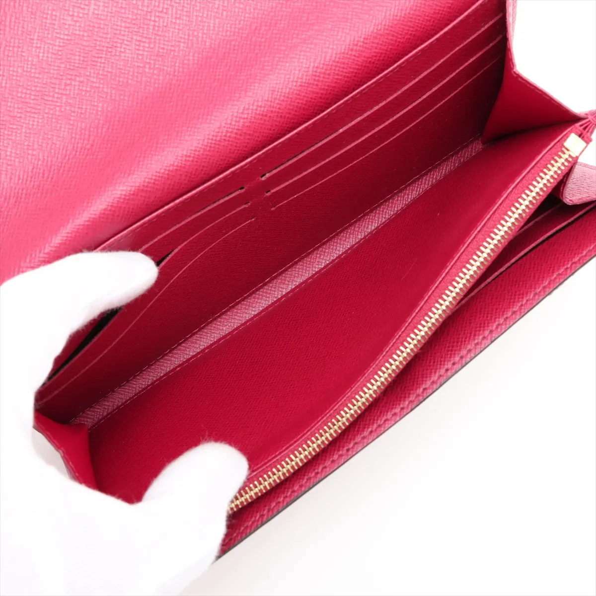 Monogram Portefeuille Sarah M62234 SN3109 Fuchsia Long Wallet with Initials — view 4