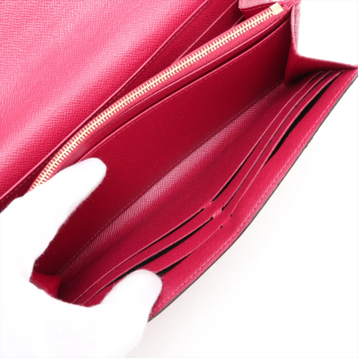Monogram Portefeuille Sarah M62234 SN3109 Fuchsia Long Wallet with Initials — view 5