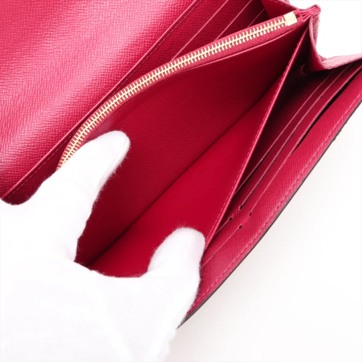 Monogram Portefeuille Sarah M62234 SN3109 Fuchsia Long Wallet with Initials — view 6