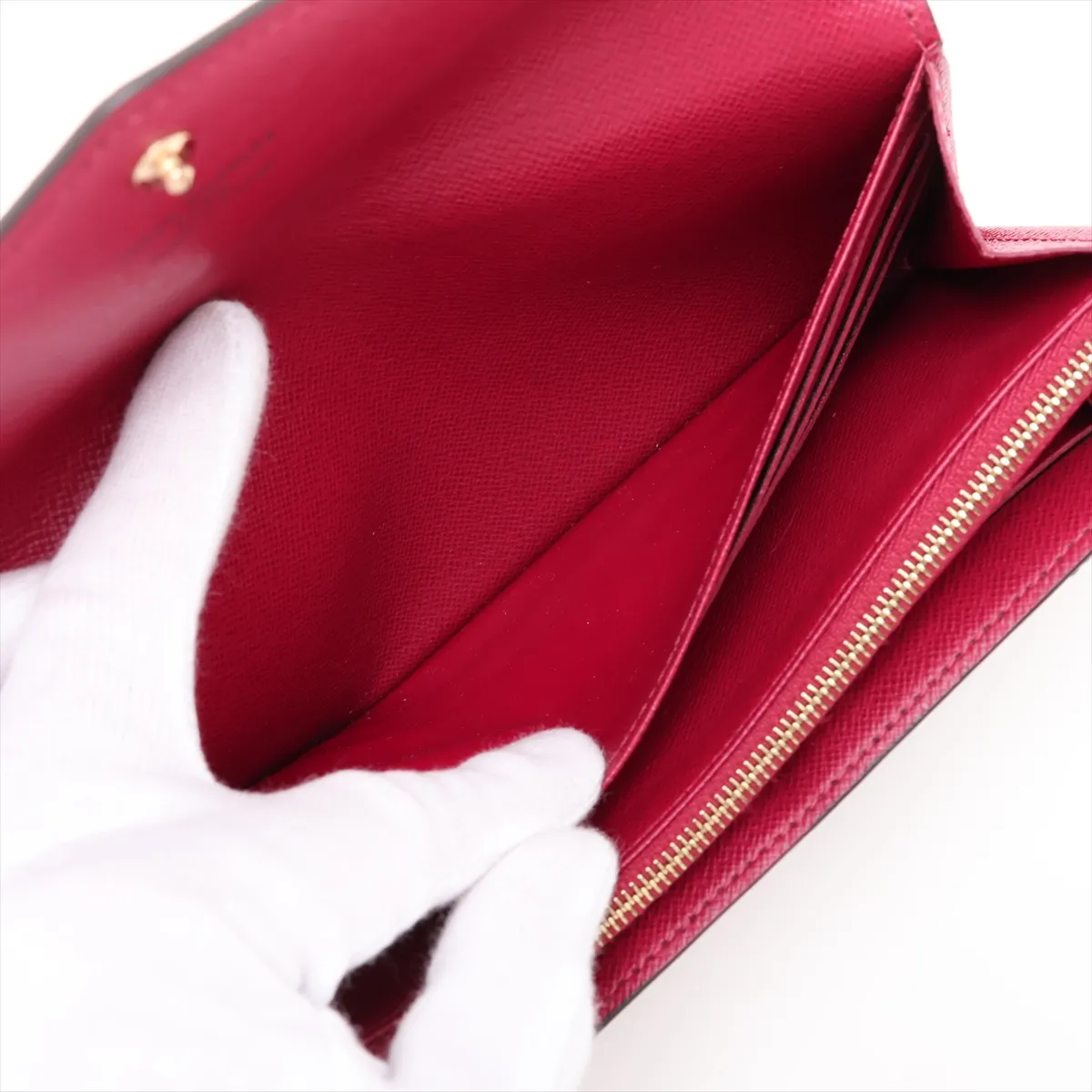 Monogram Portefeuille Sarah M62234 SN3109 Fuchsia Long Wallet with Initials — view 7